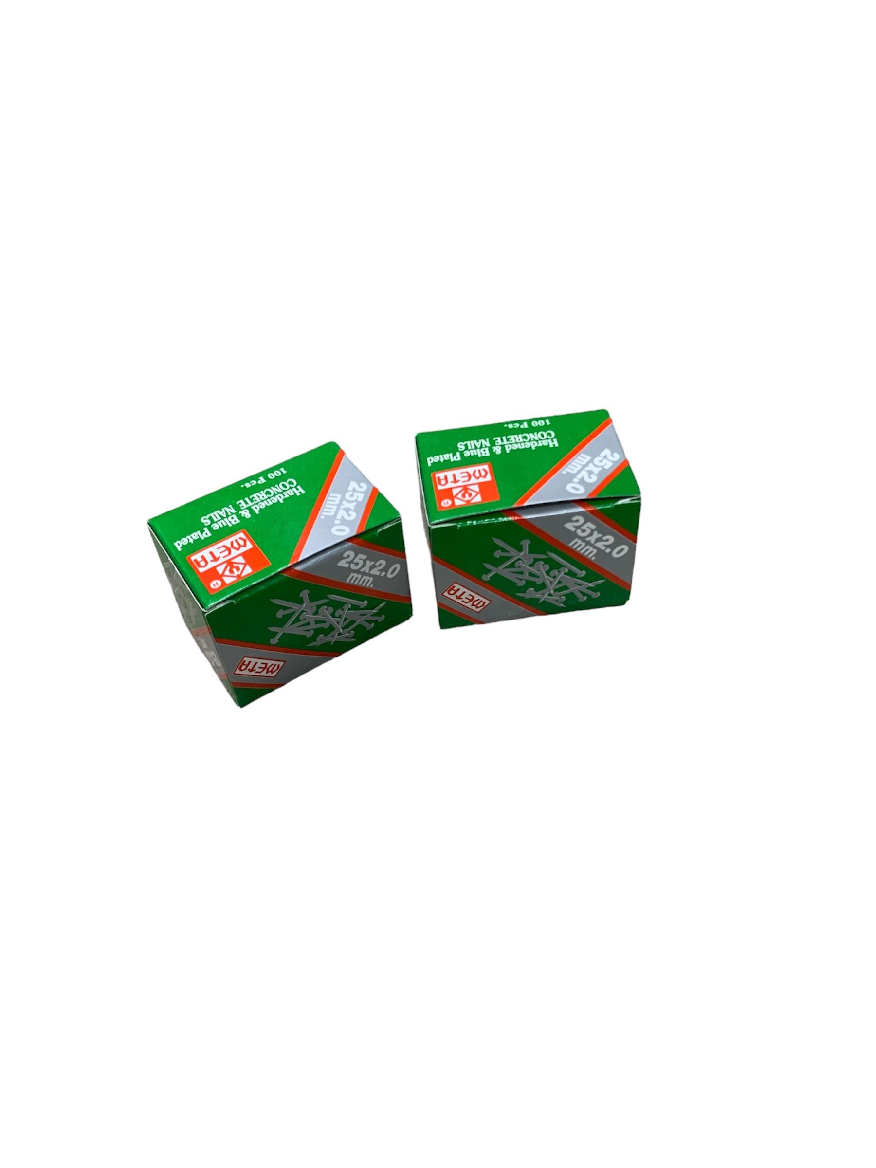 ตะปูคอนกรีต (ขาว) 25*2.00มม.(กล่องเล็ก) แบรนด์ ขจรศิลป์ บางกอก เฮียเกี๊ยว สุวรรณโน่ - โครงสร้าง