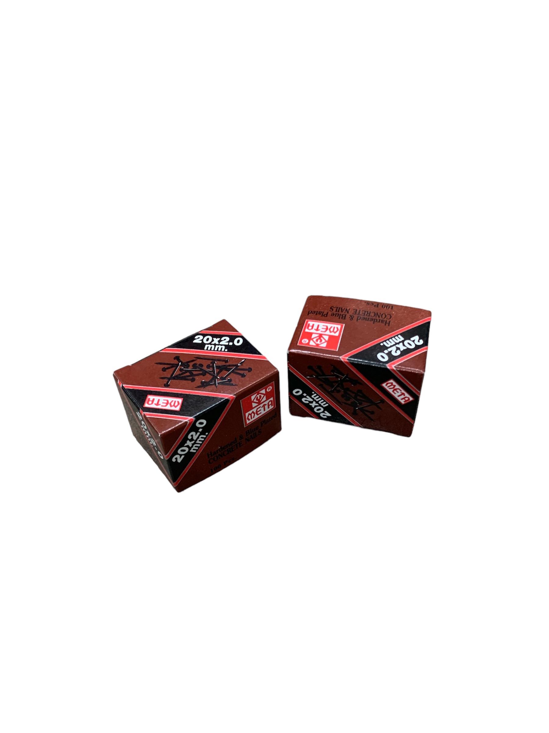 ตะปูคอนกรีต (ดำ) 20*2.00มม.(กล่องเล็ก) - โครงสร้าง