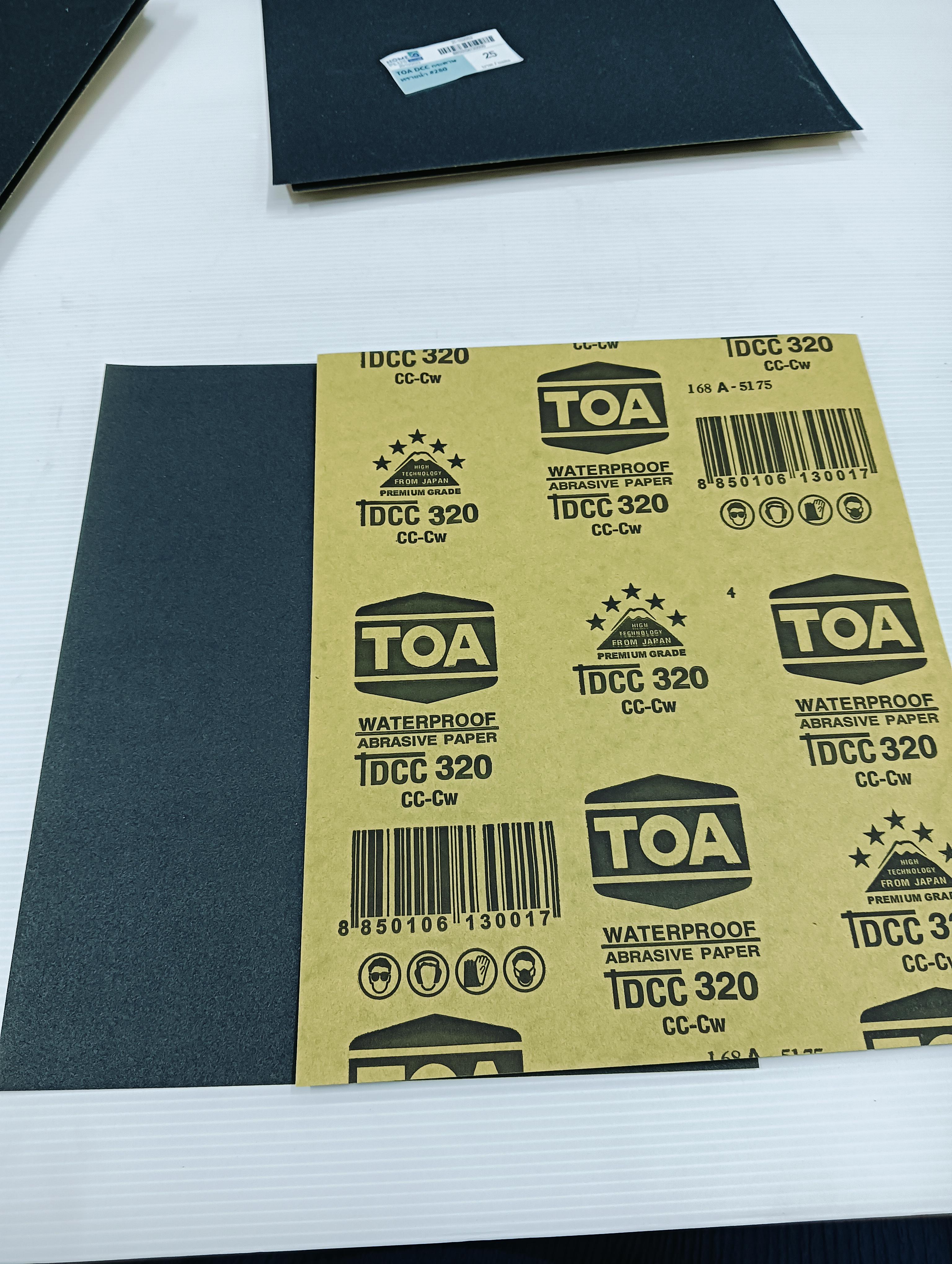 TOA DCC กระดาษทรายน้ำ #320 แบรนด์ TOA Paint - ฮาร์ดแวร์ ราคา 25 บาท