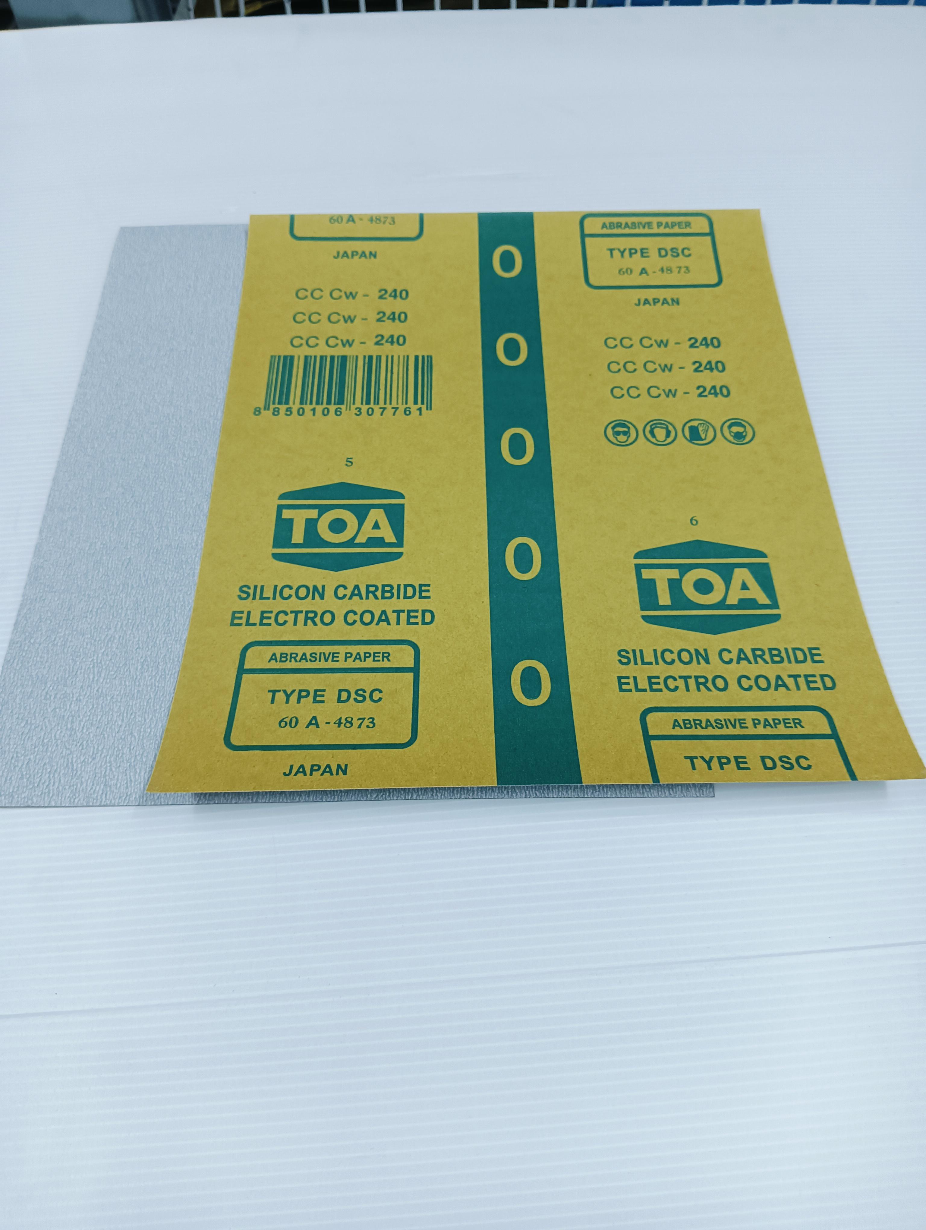 TOA DSCS กระดาษทรายขัดแห้ง #240 แบรนด์ TOA Paint - ฮาร์ดแวร์ ราคา 10 บาท