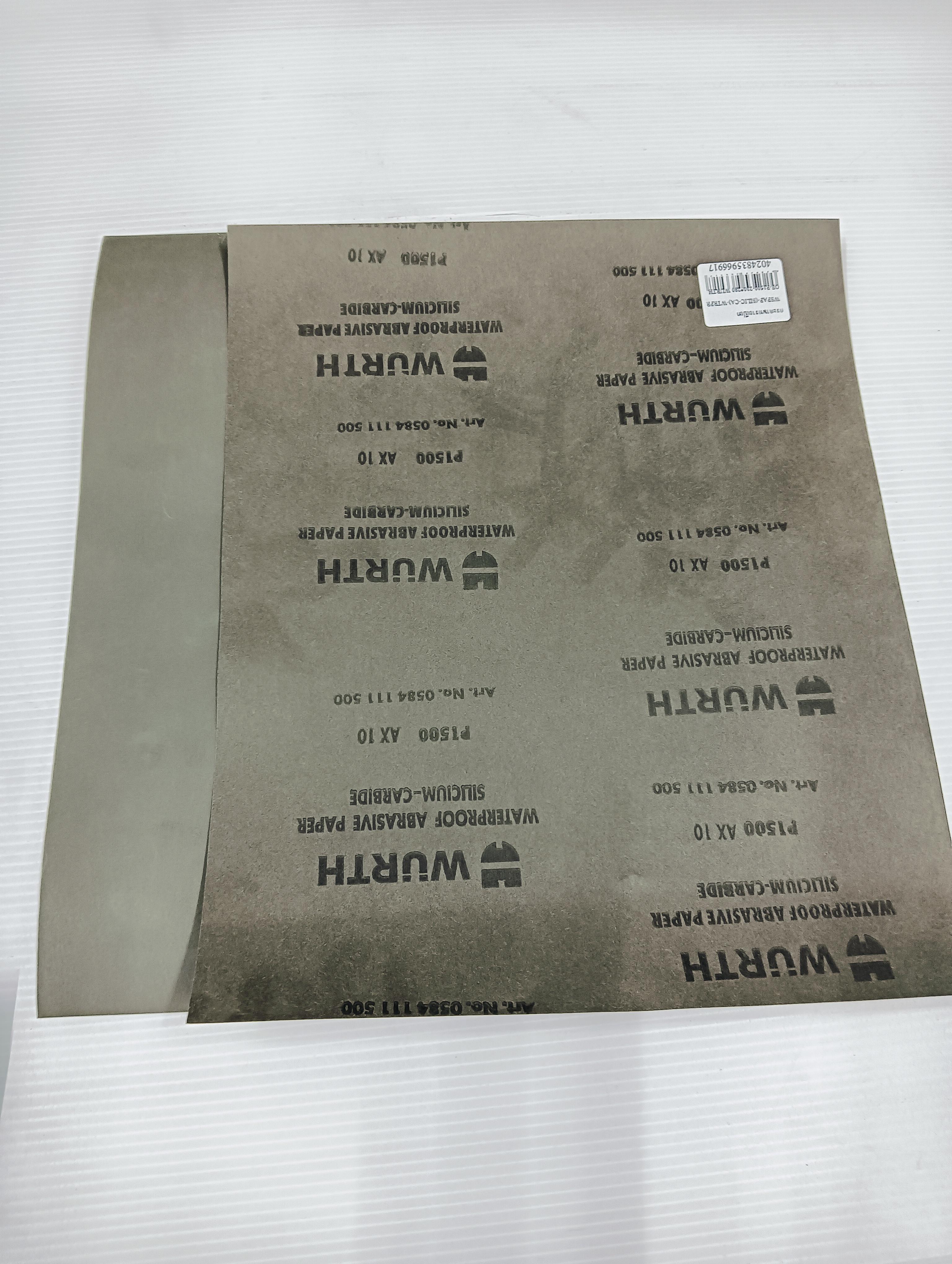 ** WURTH กระดาษทรายเปียก WSPAP-(SILIC-CA)-WTRPROF-P1500-230*280 - ภาพที่ 3