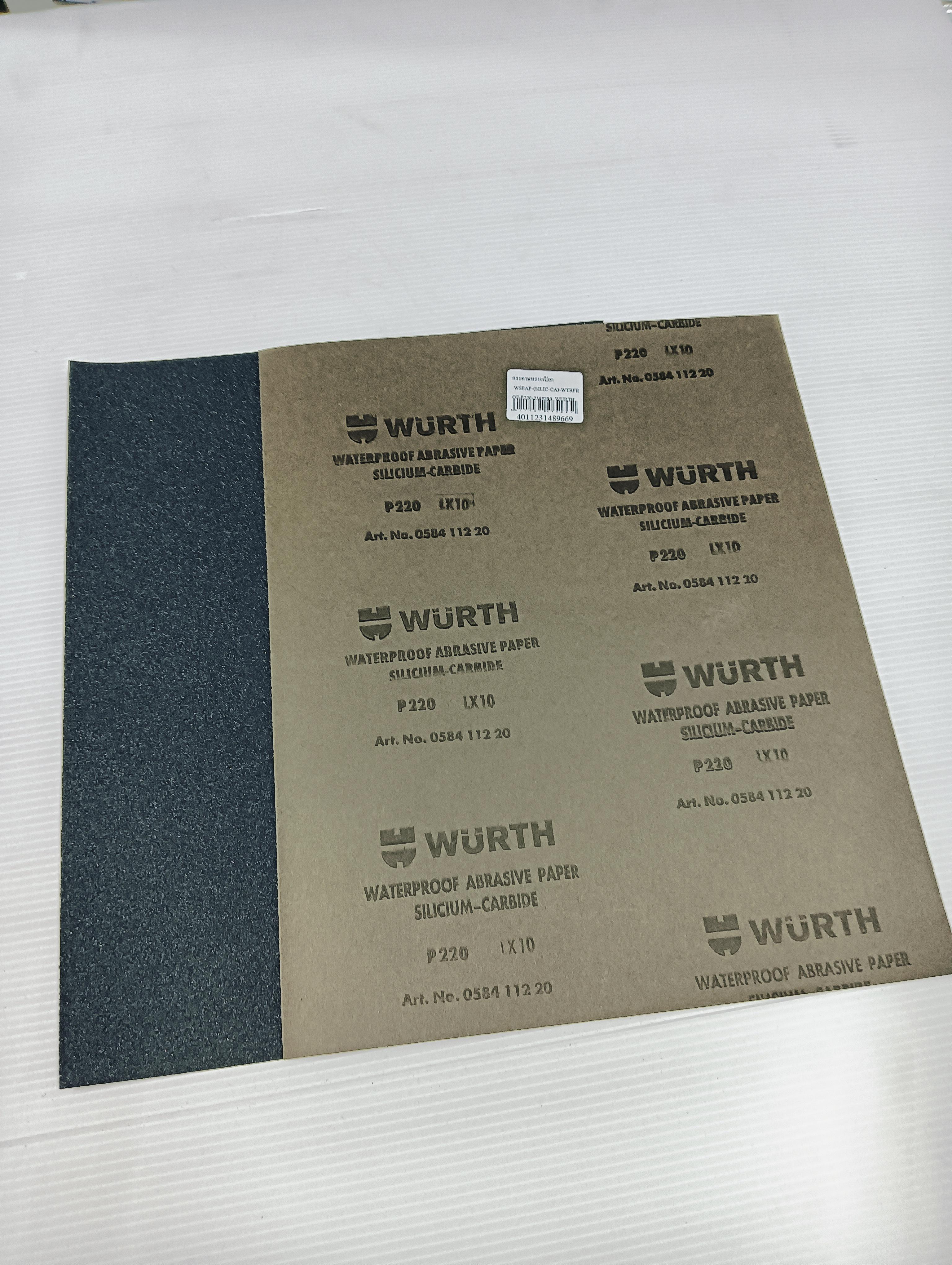 ** WURTH กระดาษทรายเปียก WSPAP-(SILIC-CA)-WTRPROF-P220-230*280 - ภาพที่ 3