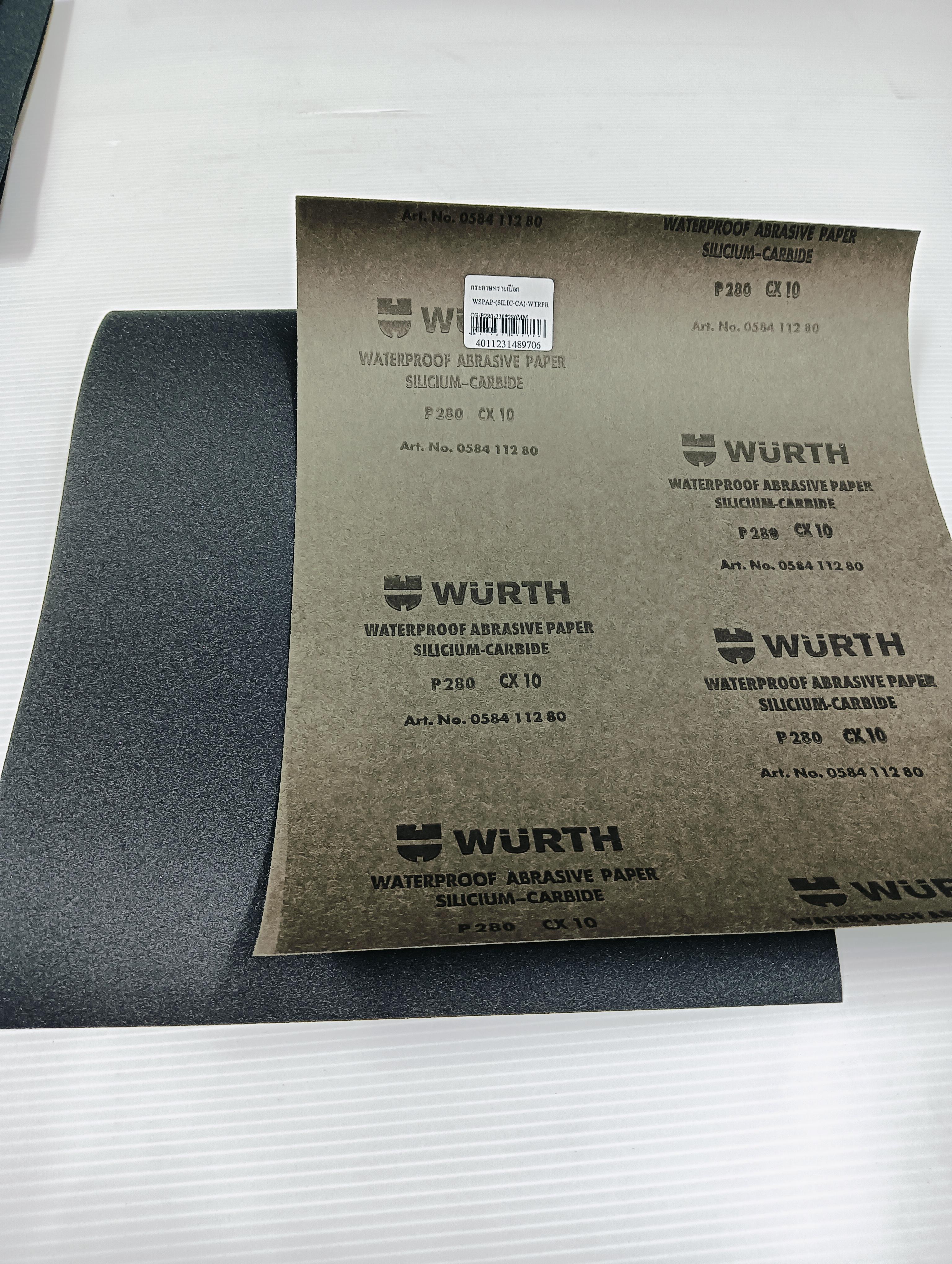 ** WURTH กระดาษทรายเปียก WSPAP-(SILIC-CA)-WTRPROF-P280-230*280MM แบรนด์ WURTH - ฮาร์ดแวร์ ราคา 15 บาท