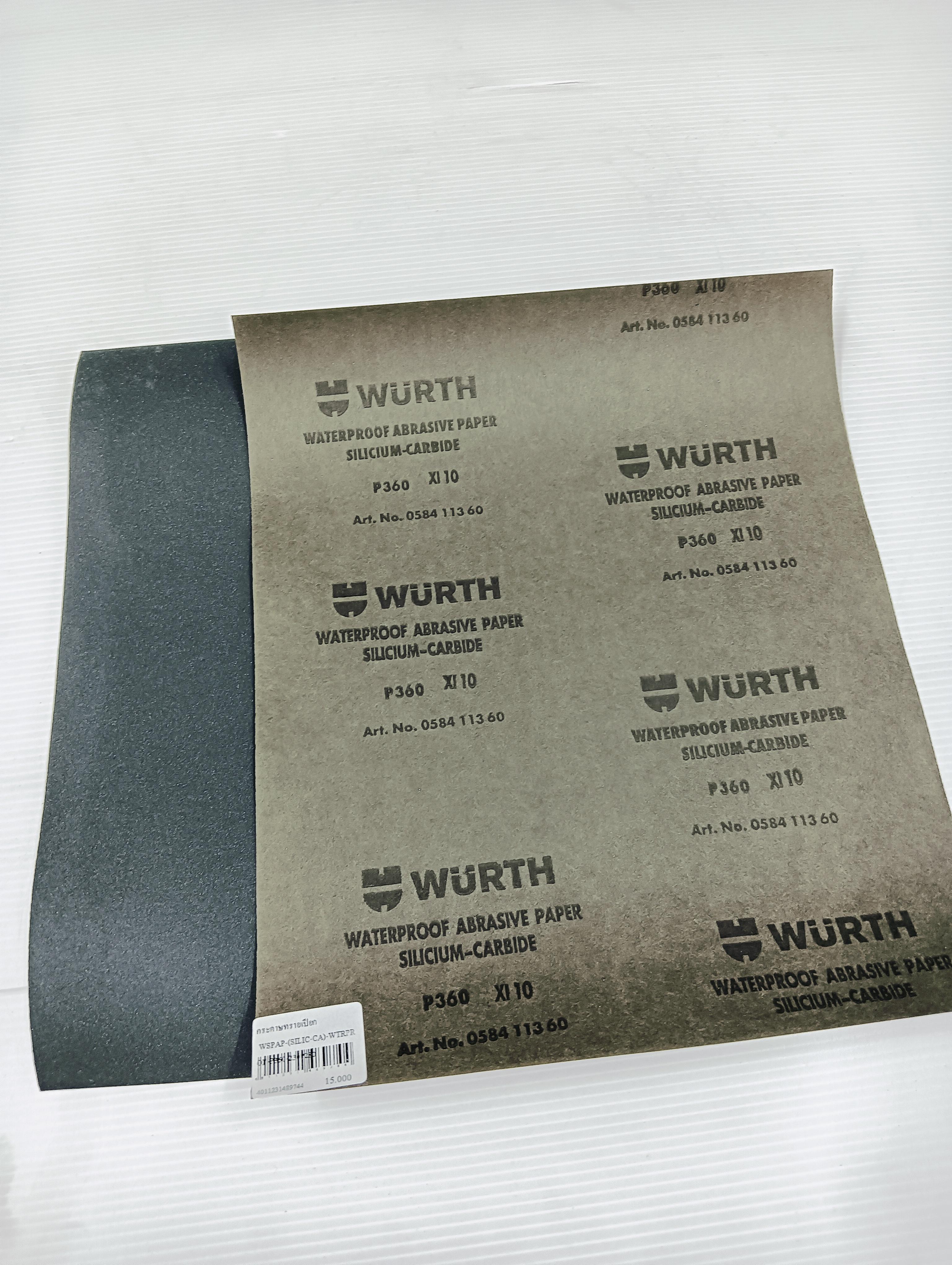 ** WURTH กระดาษทรายเปียก WSPAP-(SILIC-CA)-WTRPROF-P360-230*280 - ภาพที่ 3