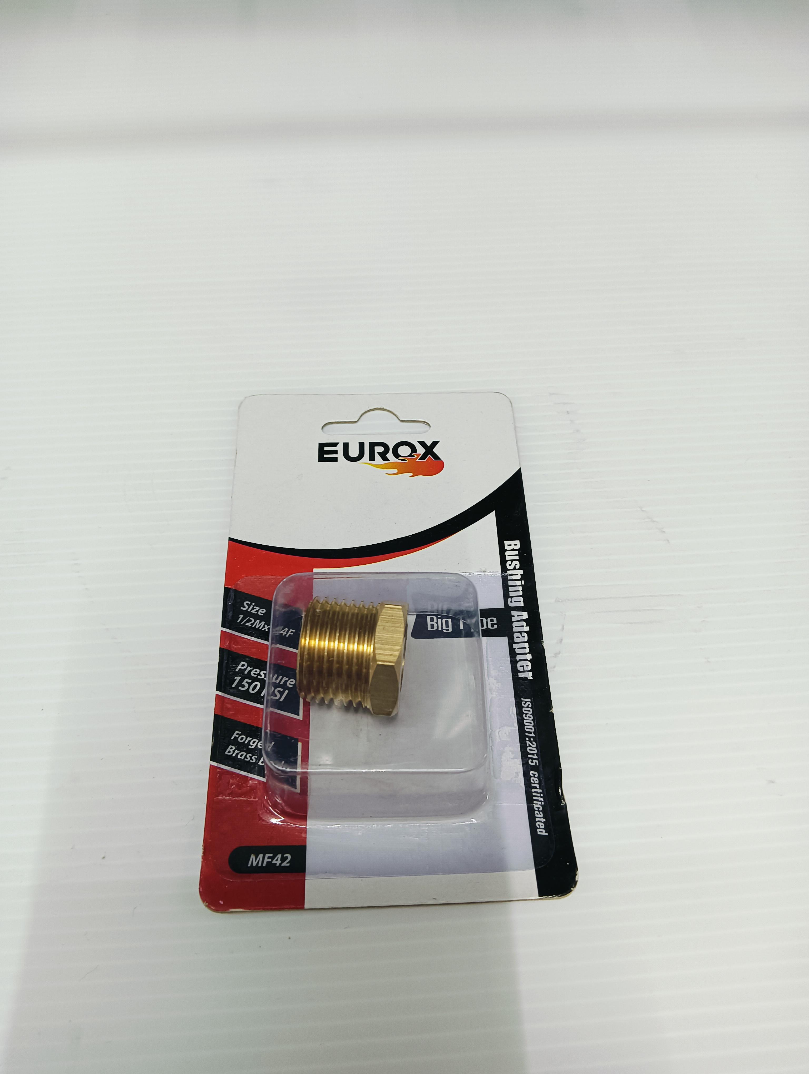 EUROX ข้อต่อลดเหลี่ยมทองเหลือง บุชชิ่งE (4-2) 1/2M*1/4F แบรนด์ EUROX - ฮาร์ดแวร์ ราคา 55 บาท