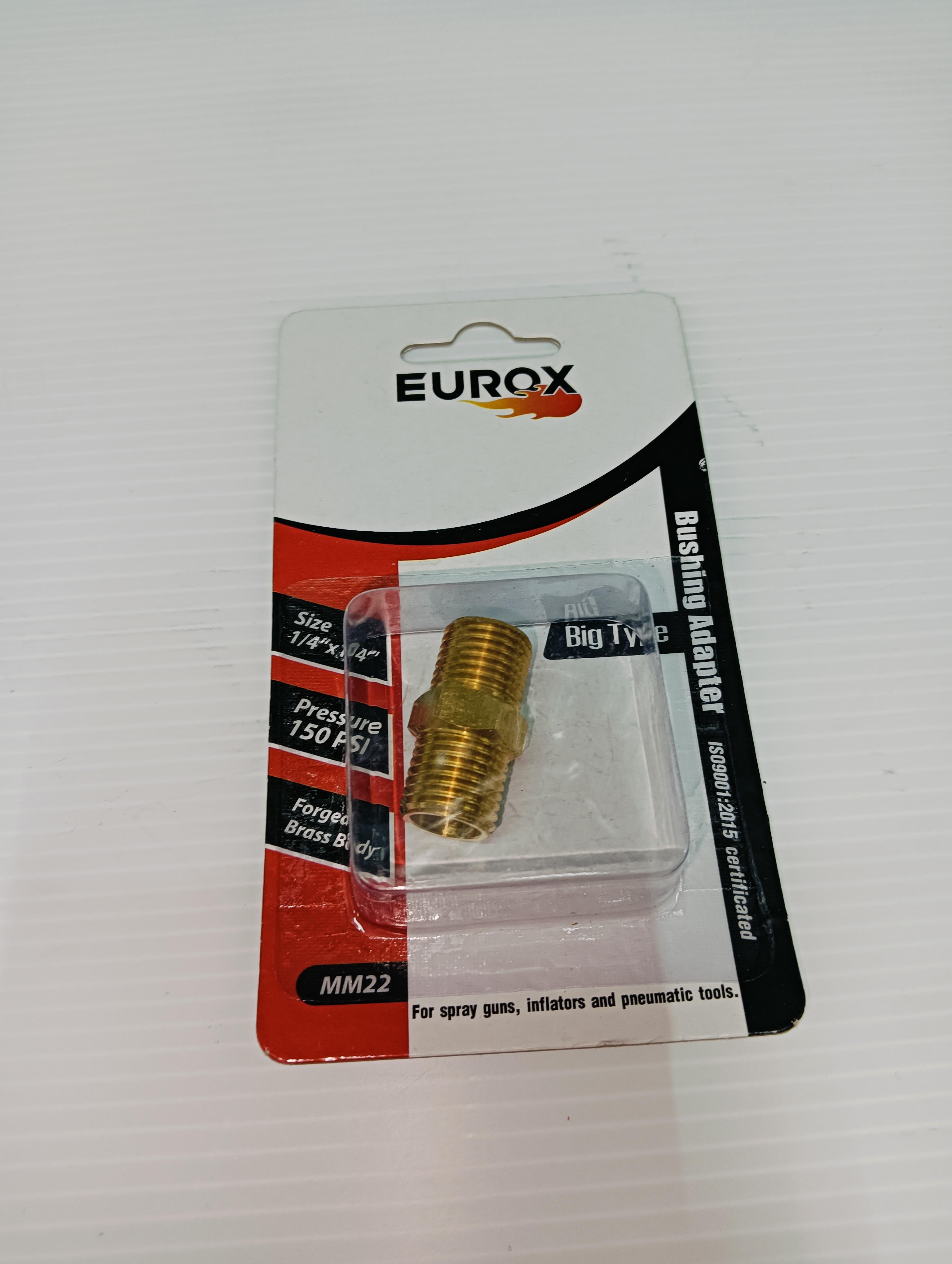 EUROX นิปเปิ้ลตัวผู้ทองเหลือง นิปเปิ้ลE (2-2) 1/4*1/4 แบรนด์ EUROX - ฮาร์ดแวร์ ราคา 53 บาท