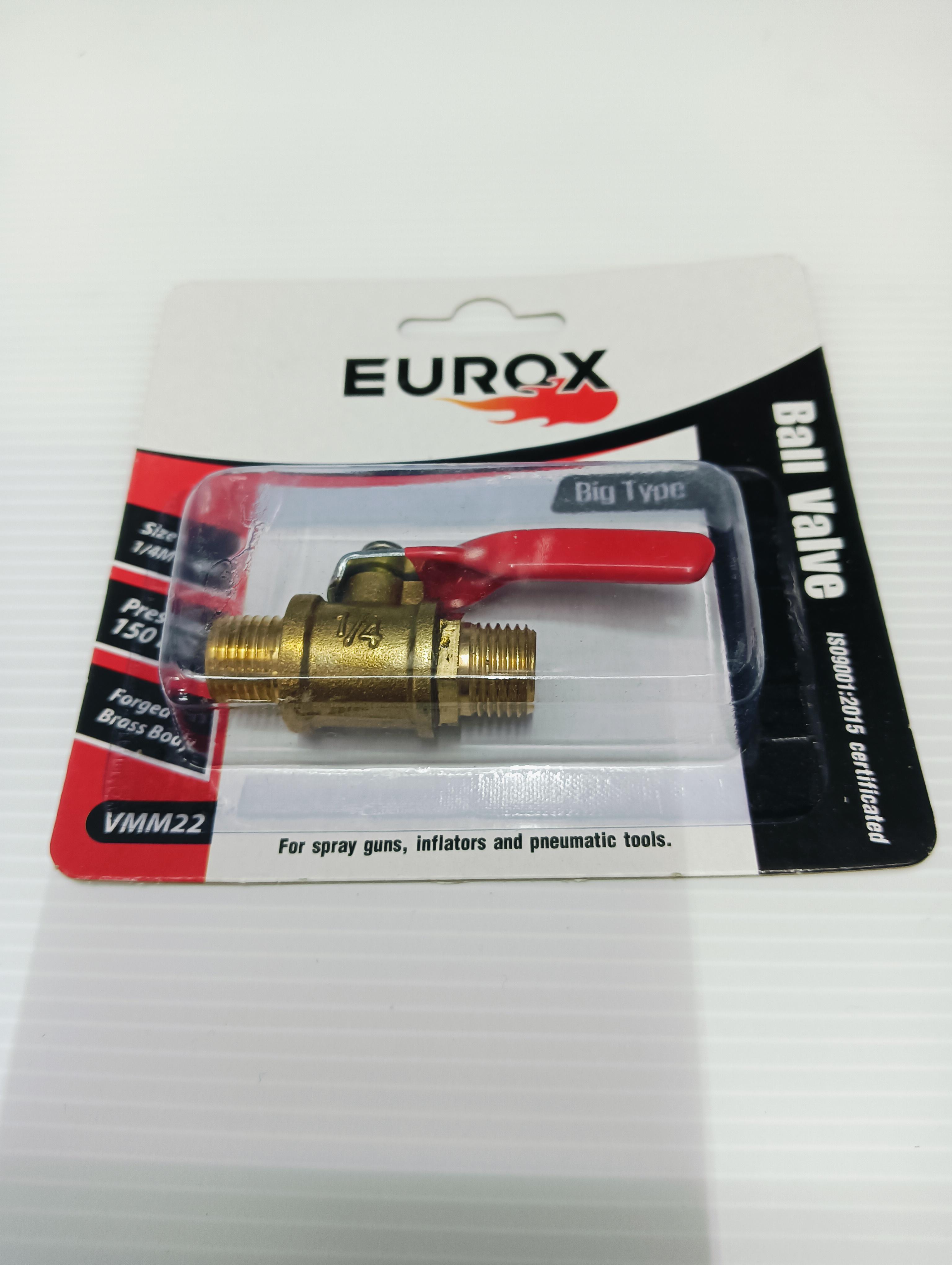 EUROX บอลวาล์วทองเหลือง (เกลียวนอก-เกลียวนอก) บอลวาล์วE ผู้-ผู้ 2 หุน แบรนด์ EUROX - ฮาร์ดแวร์ ราคา 119 บาท