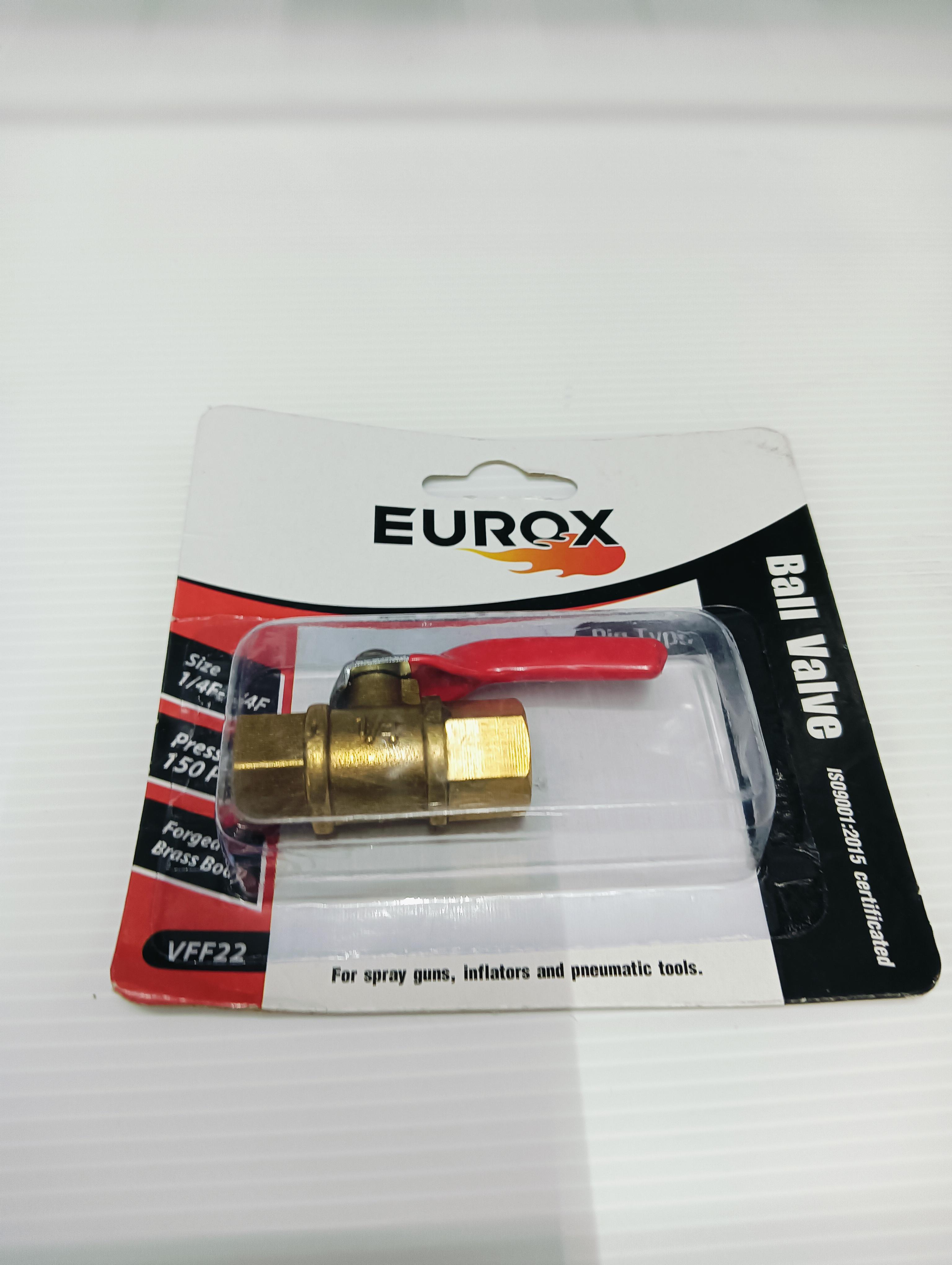 EUROX บอลวาล์วทองเหลือง (เกลียวใน-เกลียวใน) บอลวาล์วE เมีย-เมีย 2 หุน แบรนด์ EUROX - ฮาร์ดแวร์ ราคา 119 บาท
