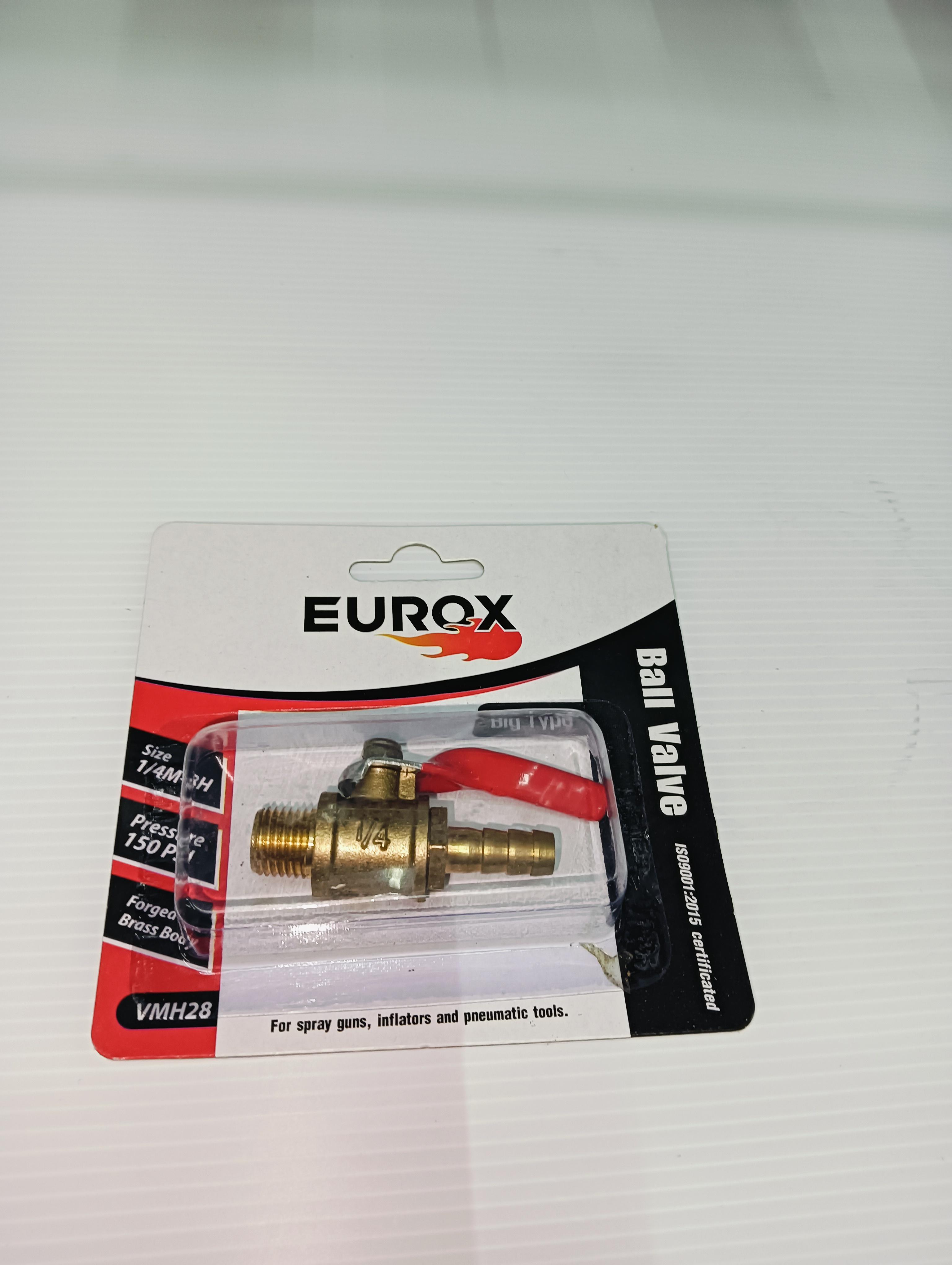 EUROX บอลวาล์วทองเหลือง (เกลียวนอก-หางปลา) บอลวาล์วE ผู้-ปลา 1/4M-8H แบรนด์ EUROX - ฮาร์ดแวร์ ราคา 119 บาท