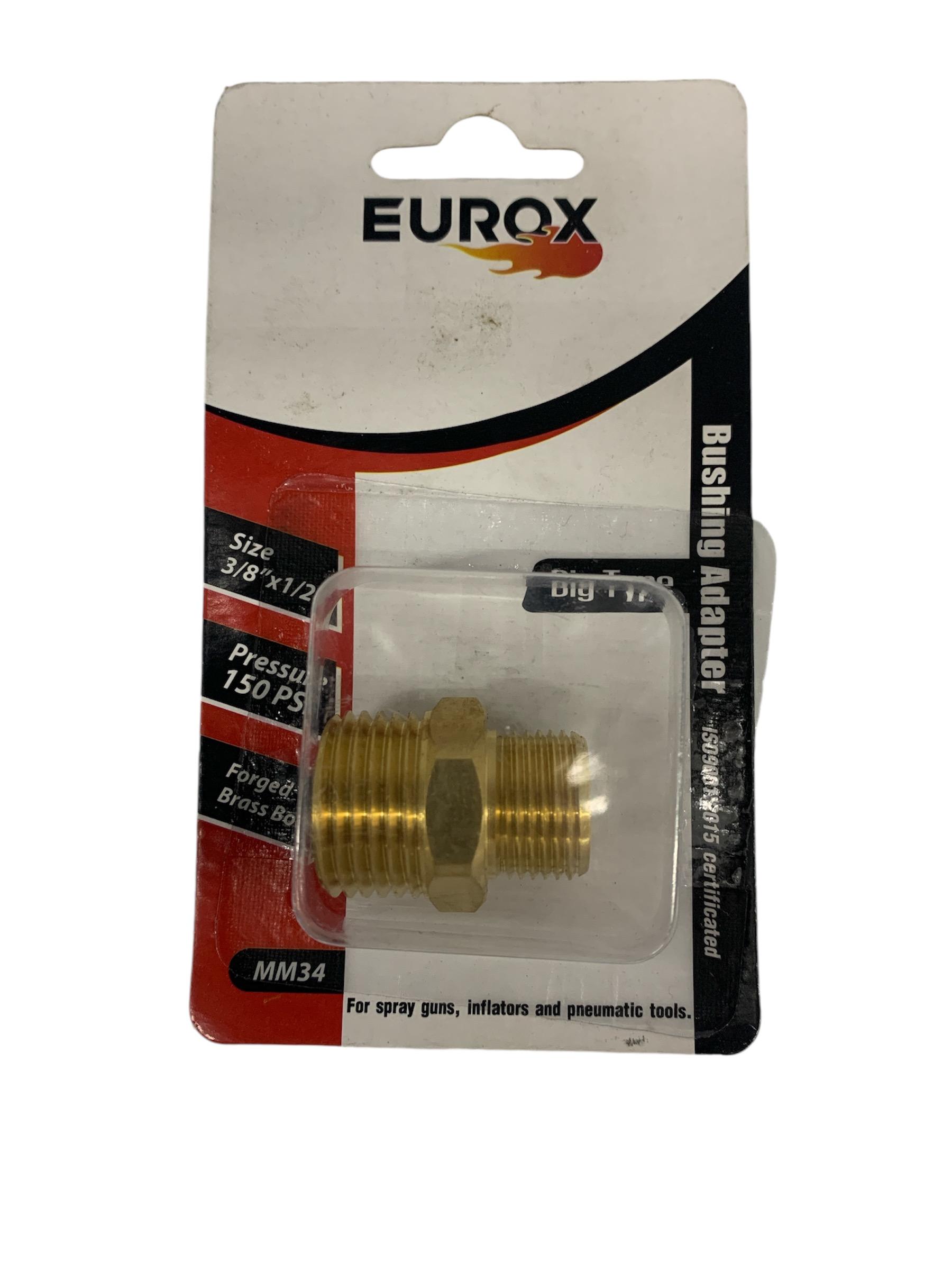 EUROX นิปเปิ้ลตัวผู้ทองเหลือง นิปเปิ้ลE (3-4) 3/8*1/2 แบรนด์ EUROX - ฮาร์ดแวร์ ราคา 55 บาท