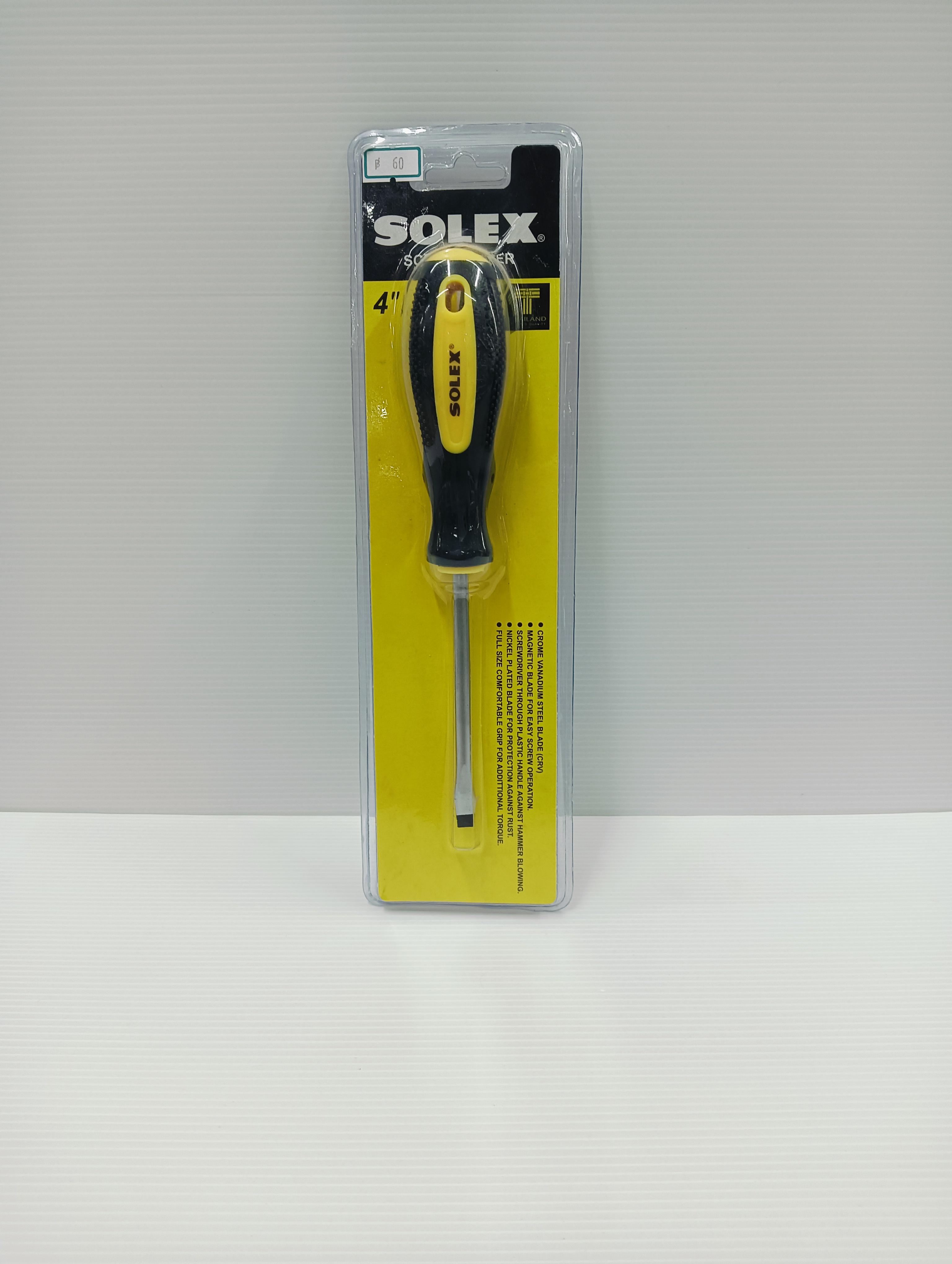 SOLEX ไขควง Y CRV - แบน (แผง) 4นิ้ว แบรนด์ SOLEX - ฮาร์ดแวร์ ราคา 60 บาท