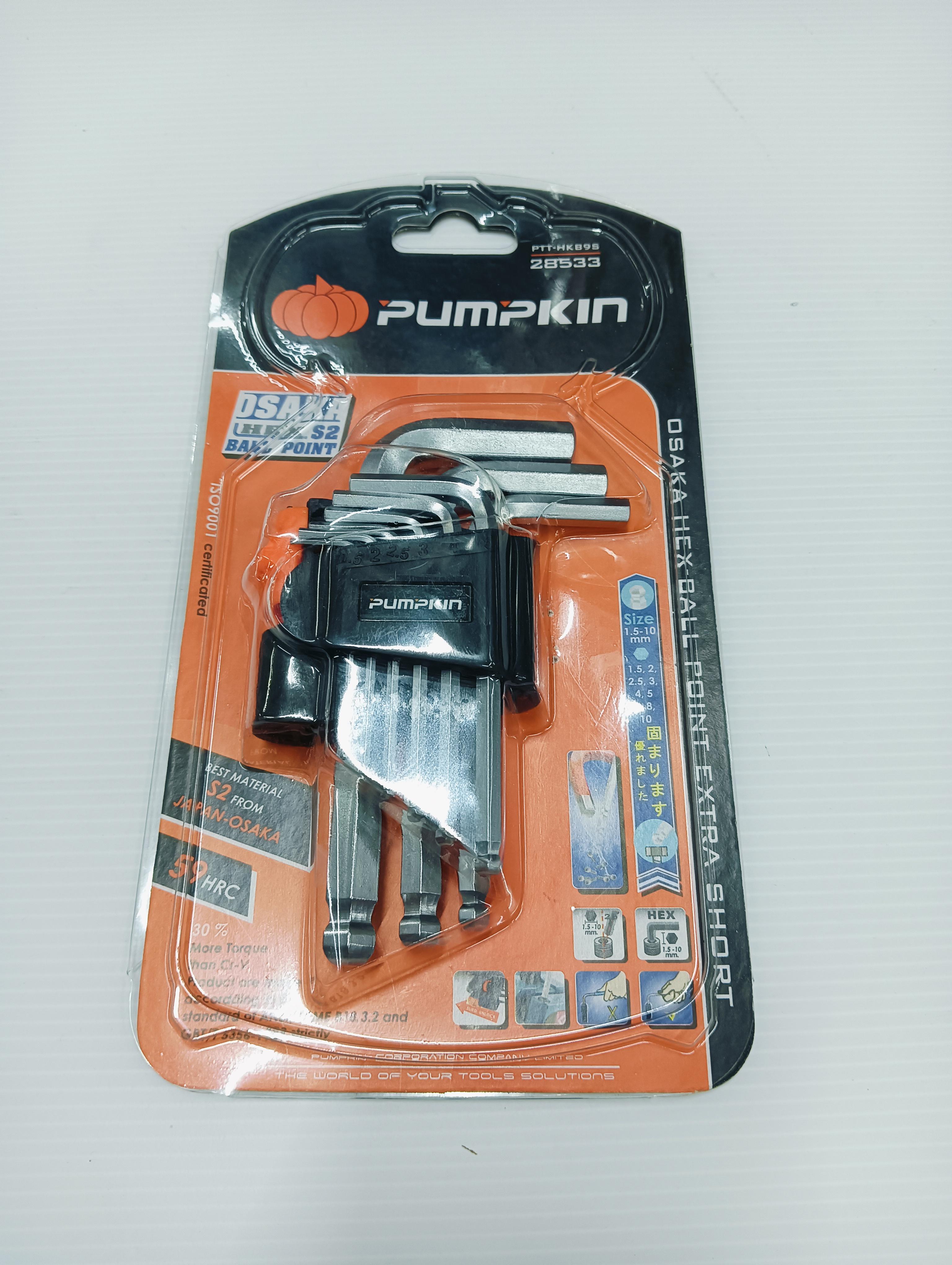 PUMPKIN หกเหลี่ยมโอซาก้าตัวสั้นS2ตัวสั้น หัวบอล9ตัวชุด PTT-HKB9S แบรนด์ PUMPKIN - ฮาร์ดแวร์ ราคา 239 บาท