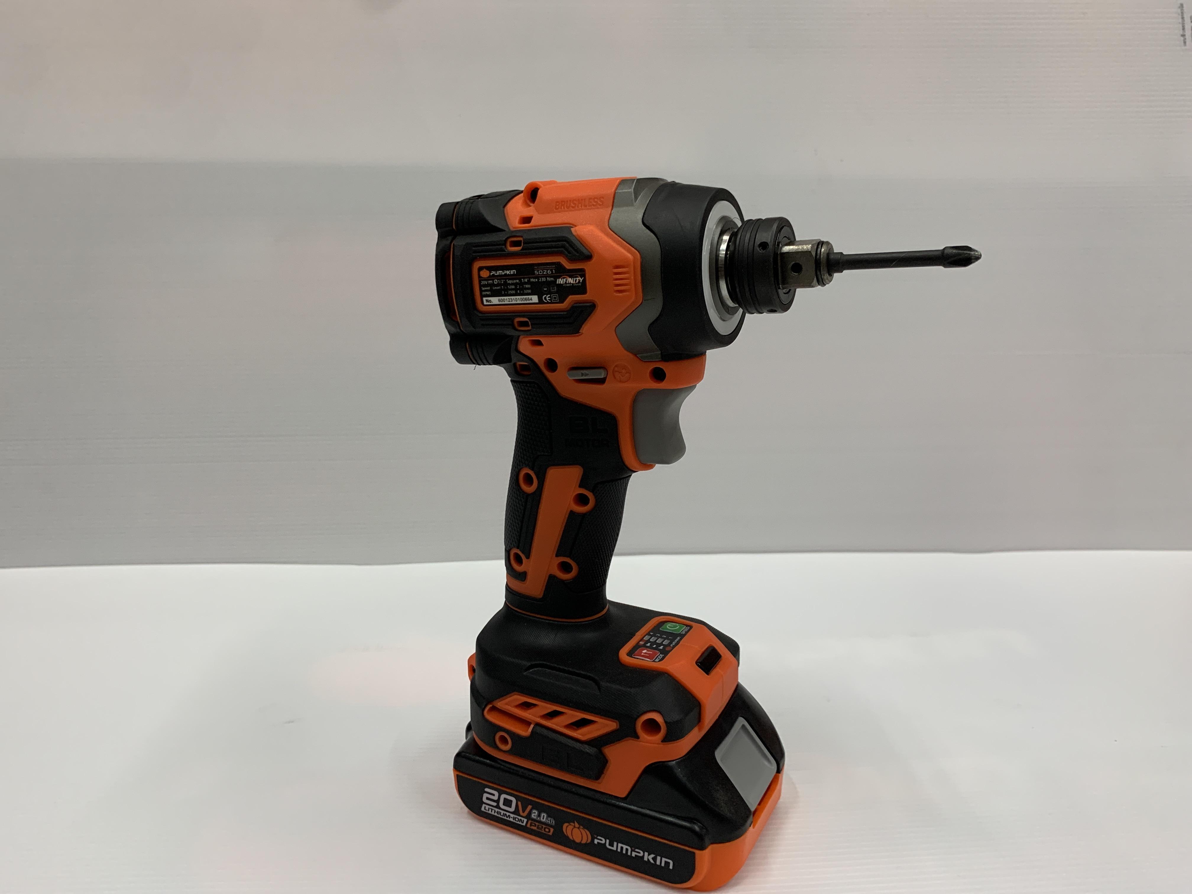 PUMPKIN สว่านไขควงกระแทกไร้สาย1/4นิ้ว ไร้แปรงถ่าน 20V 50261 Li-ion INF-65ICBL  INFINITY POWER 20V