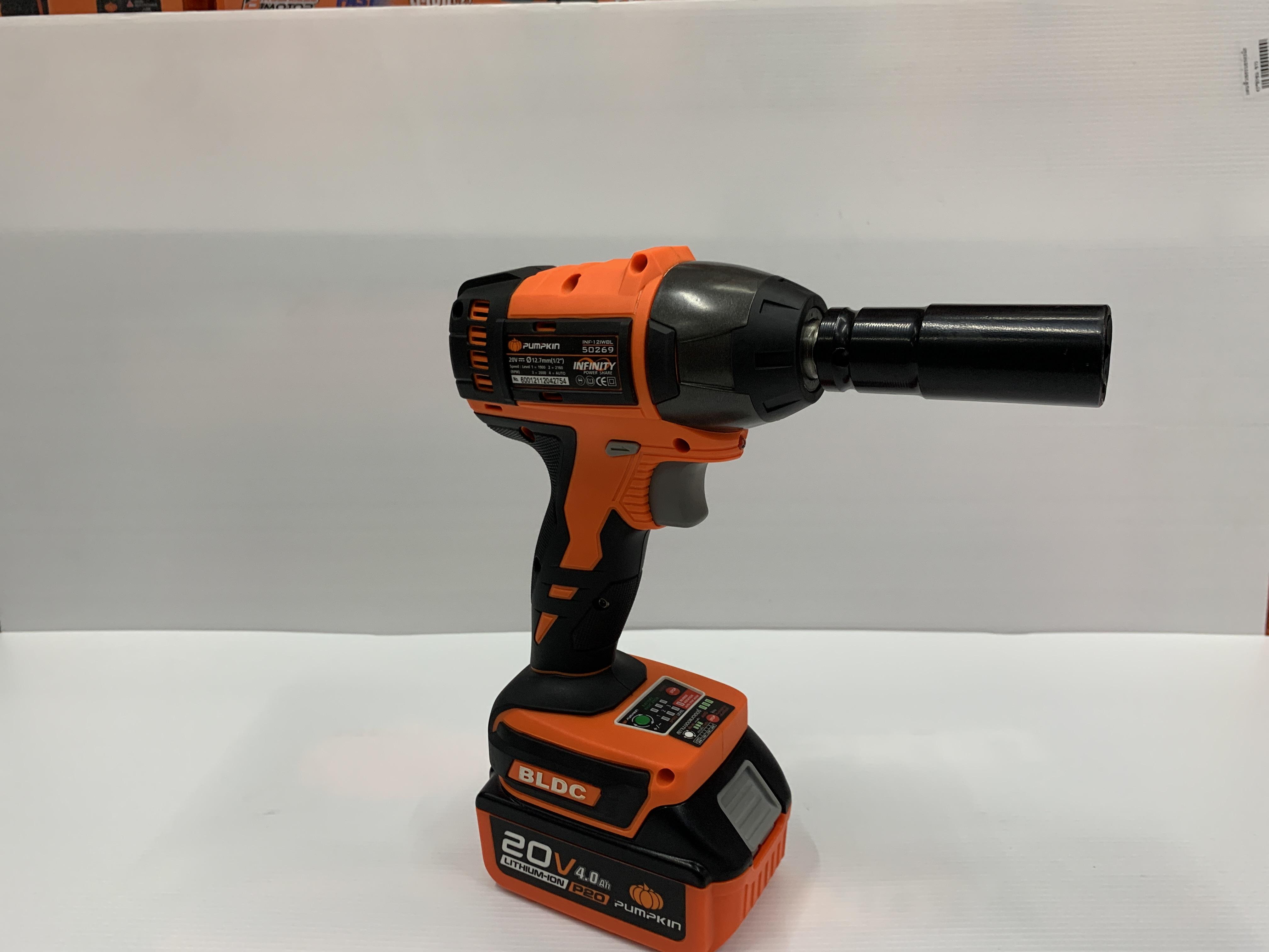 PUMPKIN บล็อกกระแทกไร้สาย1/2นิ้ว ไร้แปรงถ่าน 20V 50262 Li-ion INF-12IWBL INFINITY POWER 20V