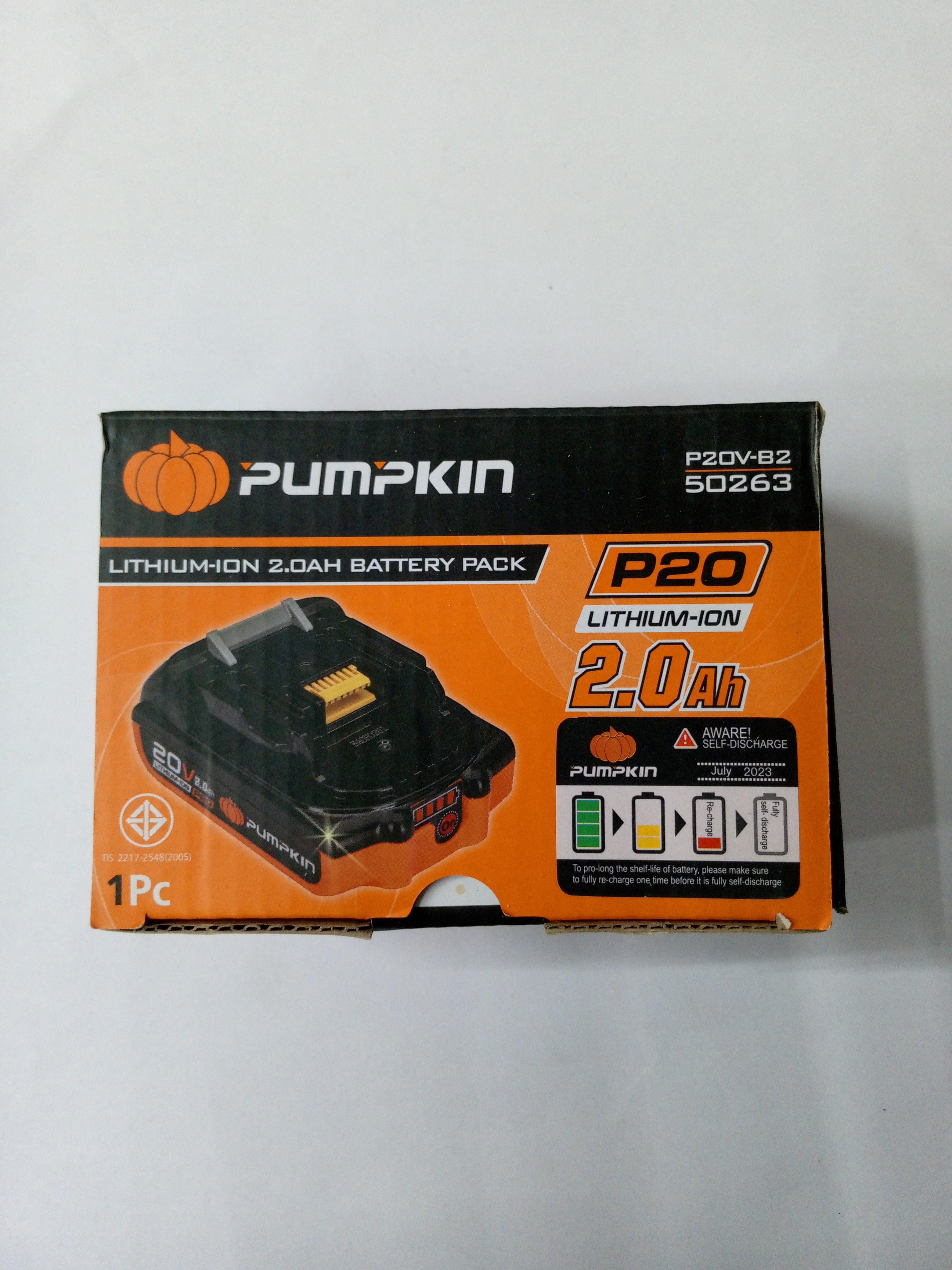 PUMPKIN แบตเตอรี่ลิเธียมไอออน ขนาดความจุ 2.0Ah (แอมป์อาวว์) 50263 P20V-B2 P20 แบรนด์ PUMPKIN - ฮาร์ดแวร์ ราคา 1,090 บาท