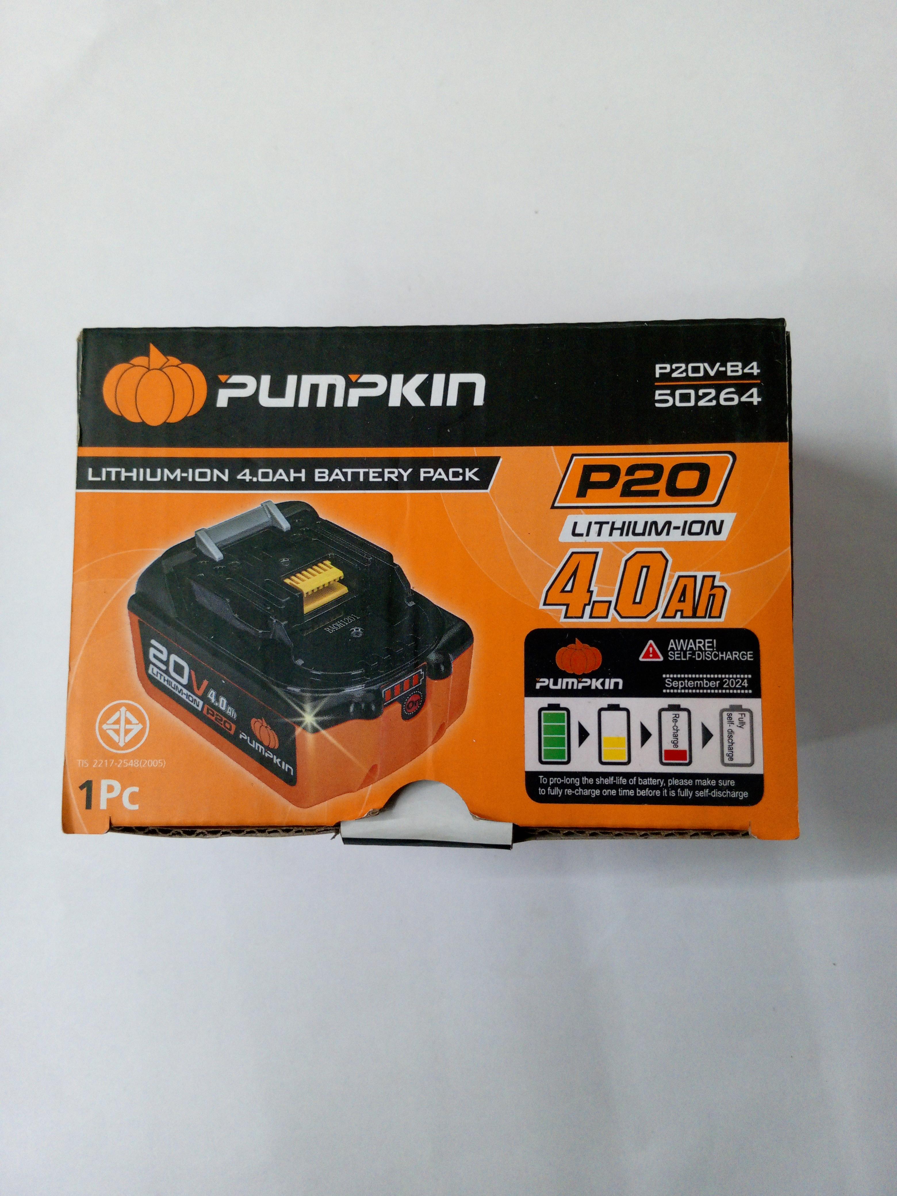 PUMPKIN แบตเตอรี่ลิเธียมไอออน ขนาดความจุ 4.0Ah (แอมป์อาวว์) 50264 P20V-B4 P20 แบรนด์ PUMPKIN - ฮาร์ดแวร์ ราคา 1,650 บาท