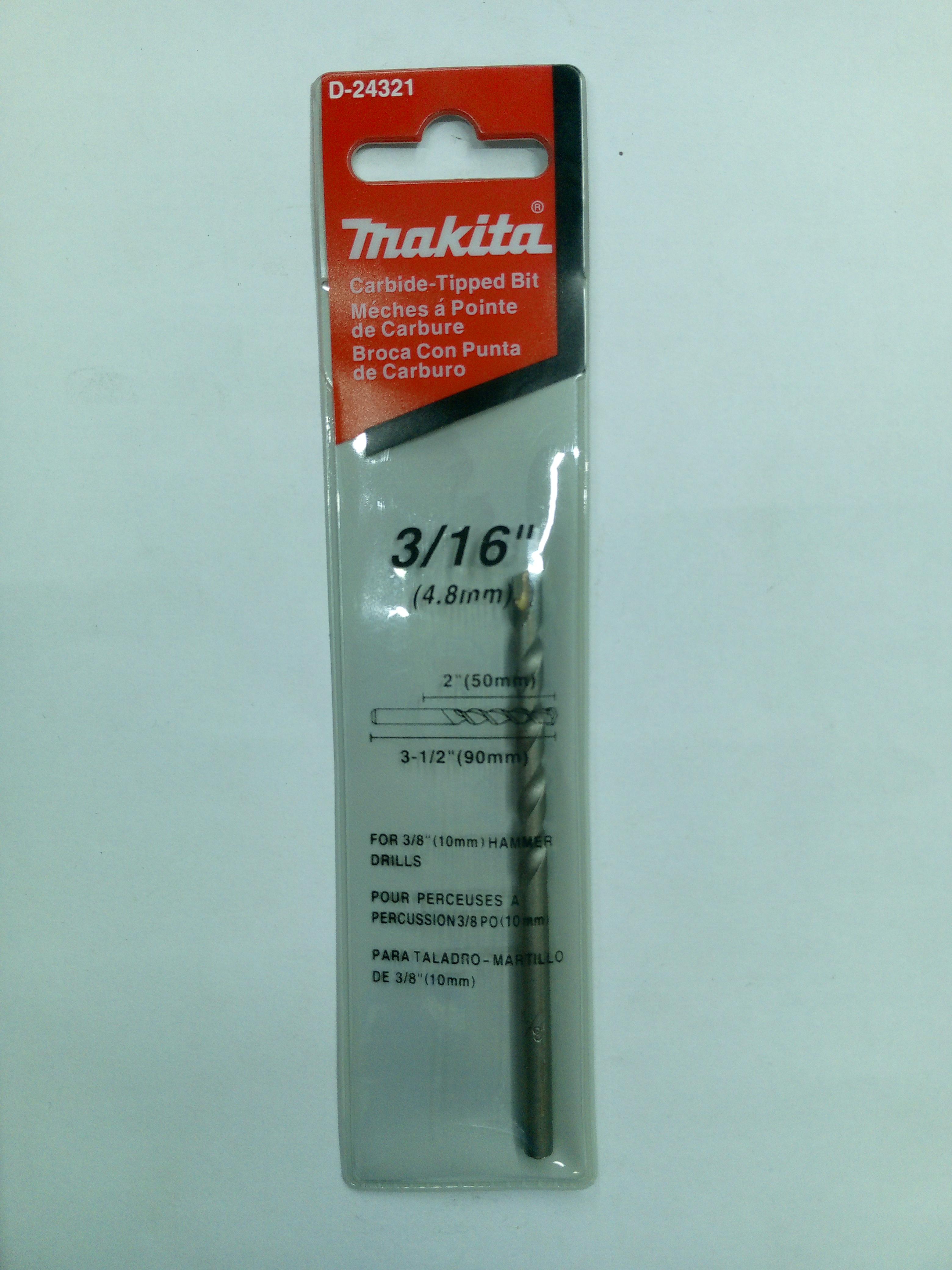 MAKITA ดอกเจาะปูน ก้านตรง D-24321 3/16 4.8มม.*3-1/2 แบรนด์ MAKITA - ฮาร์ดแวร์ ราคา 42 บาท