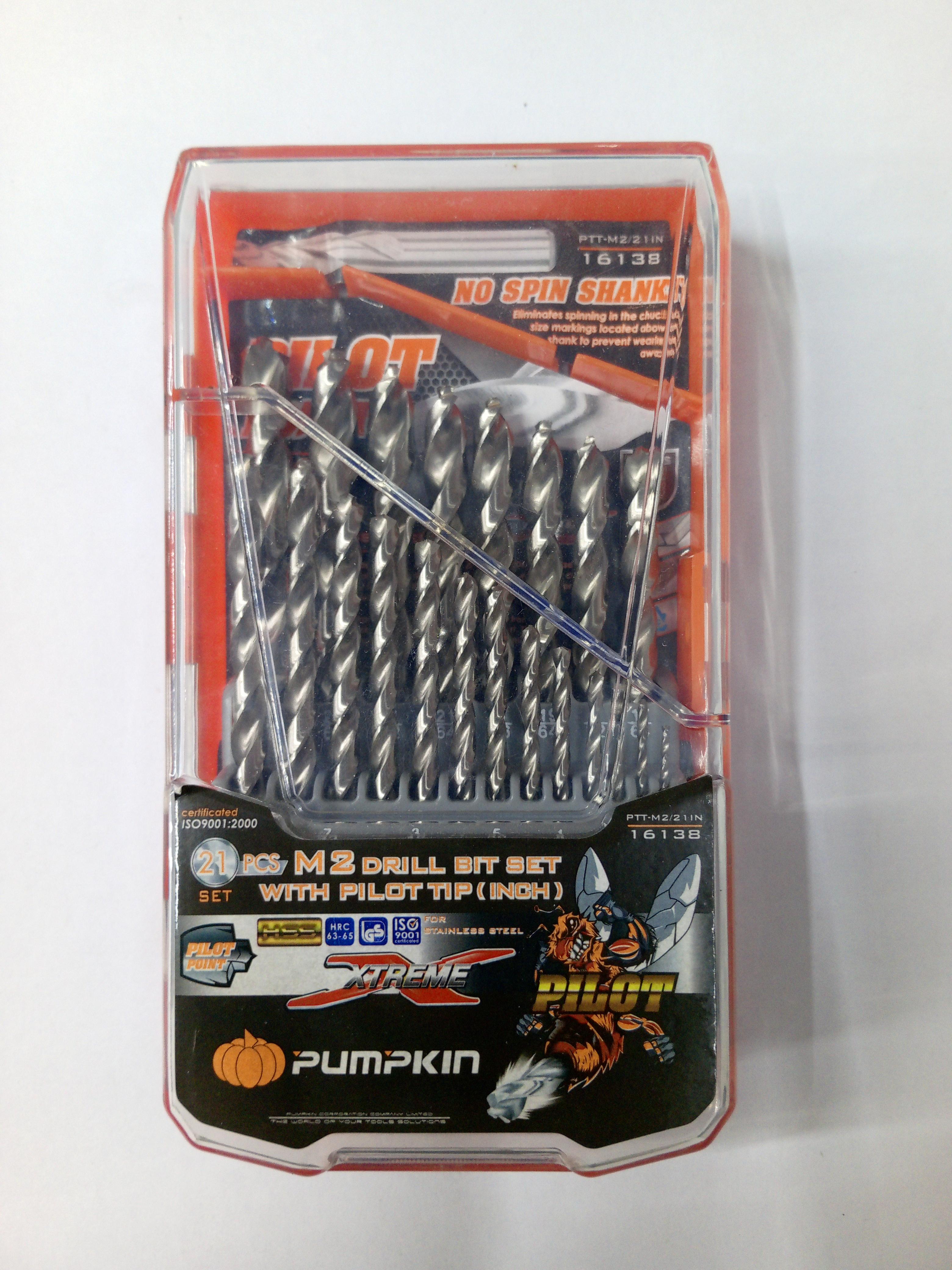 PUMPKIN ชุดดอกสว่านPilot Tip (INCH) M2 21pcs/set PTT-M2/21IN Xtreme แบรนด์ PUMPKIN - ฮาร์ดแวร์ ราคา 970 บาท