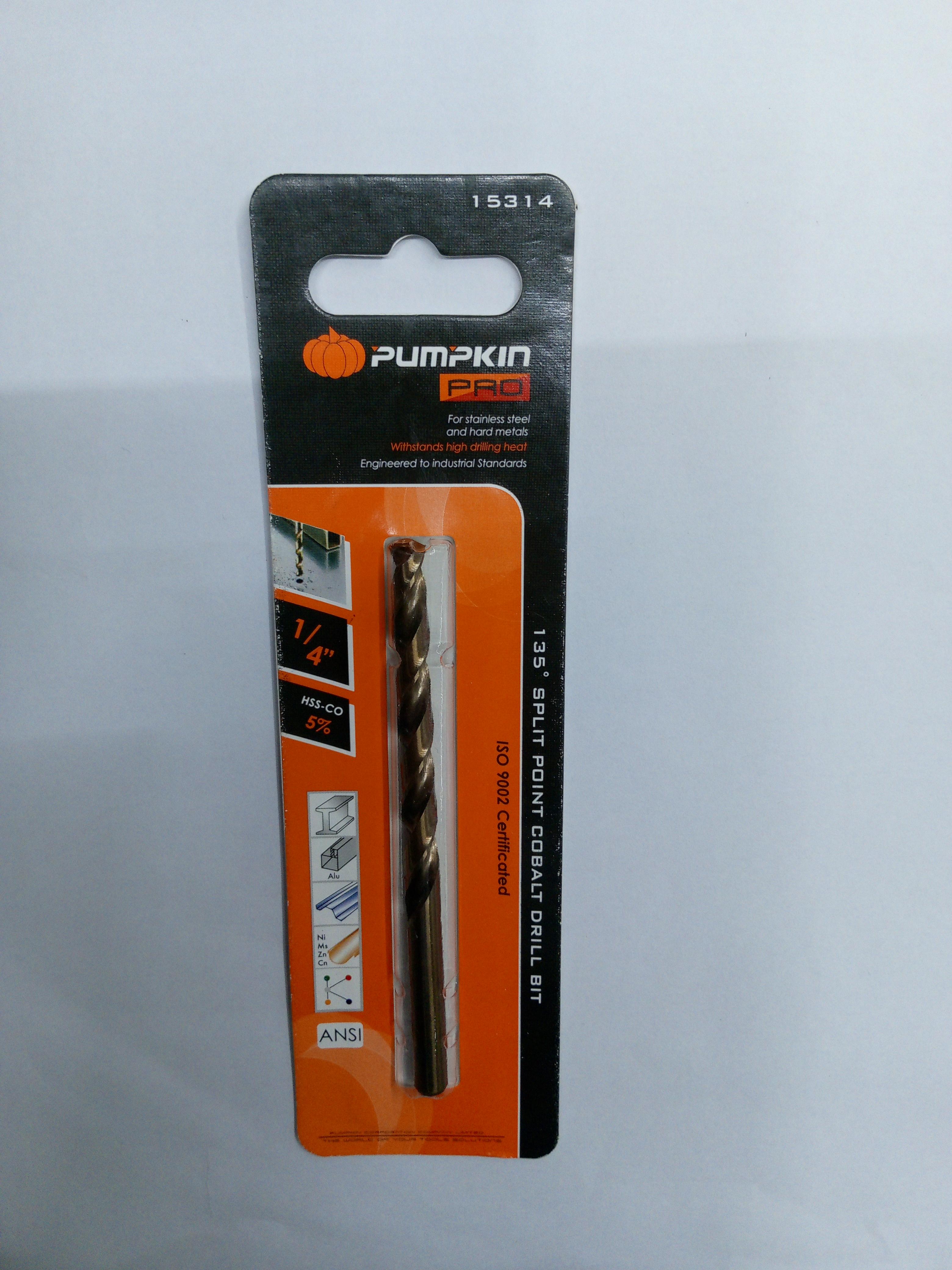 PUMPKIN ดอกสว่านโคบอลต์ ก้านกลม เจาะเหล็ก PRO 1/4นิ้ว แบรนด์ PUMPKIN - ฮาร์ดแวร์ ราคา 75 บาท