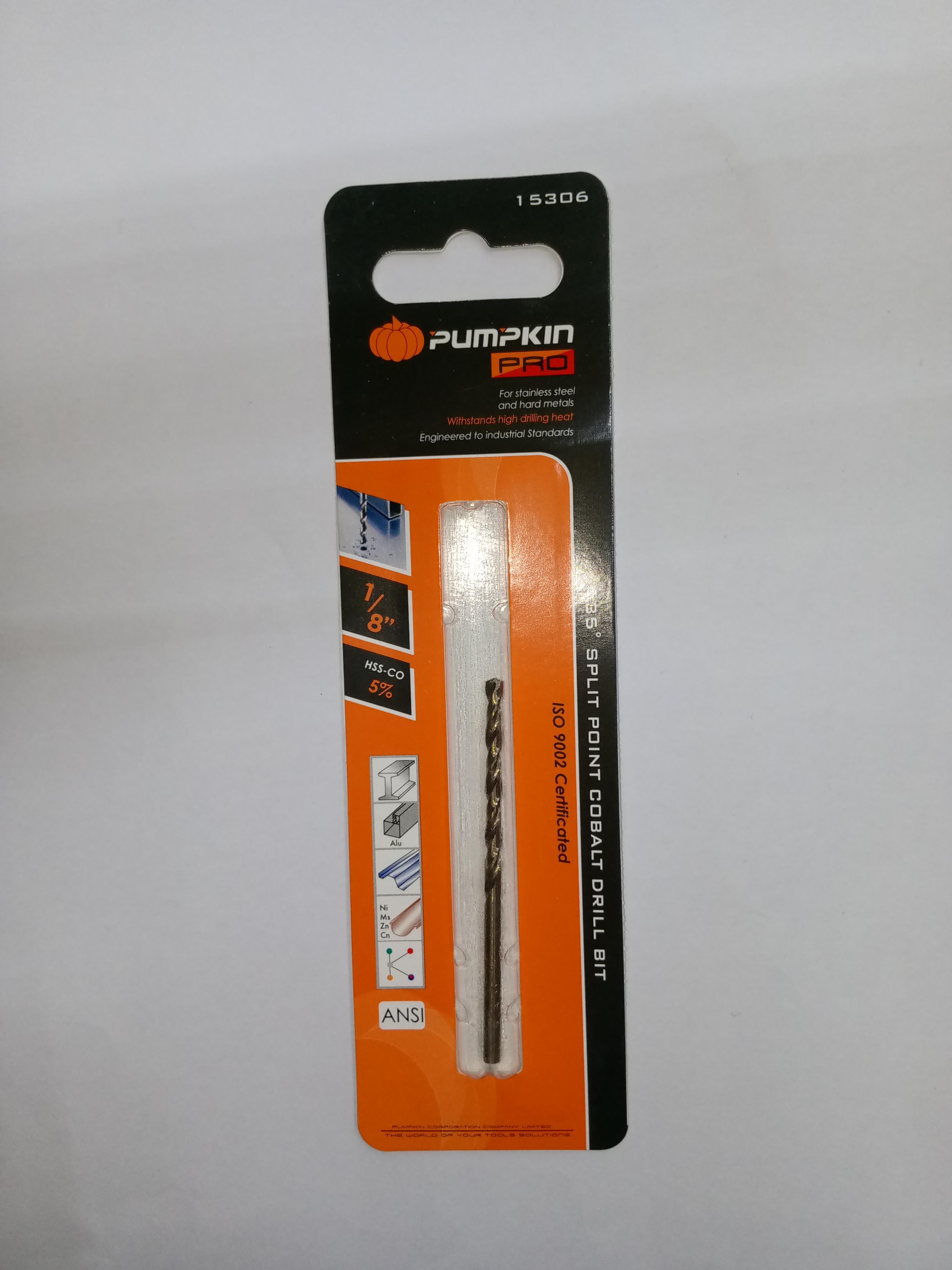 PUMPKIN ดอกสว่านโคบอลต์ ก้านกลม เจาะเหล็ก PRO 1/8นิ้ว แบรนด์ PUMPKIN - ฮาร์ดแวร์ ราคา 30 บาท