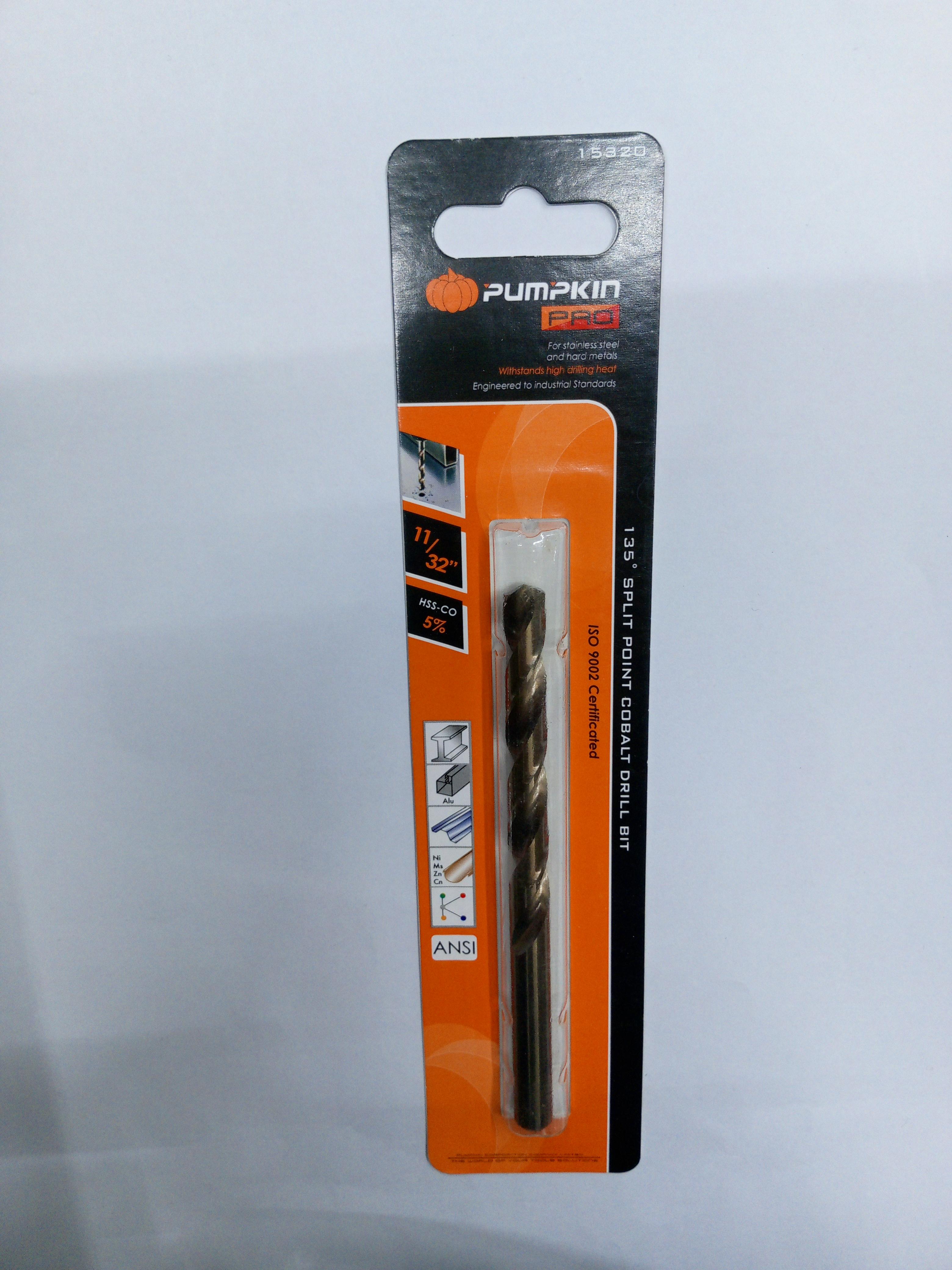 PUMPKIN ดอกสว่านโคบอลต์ ก้านกลม เจาะเหล็ก PRO 11/32นิ้ว แบรนด์ PUMPKIN - ฮาร์ดแวร์ ราคา 155 บาท