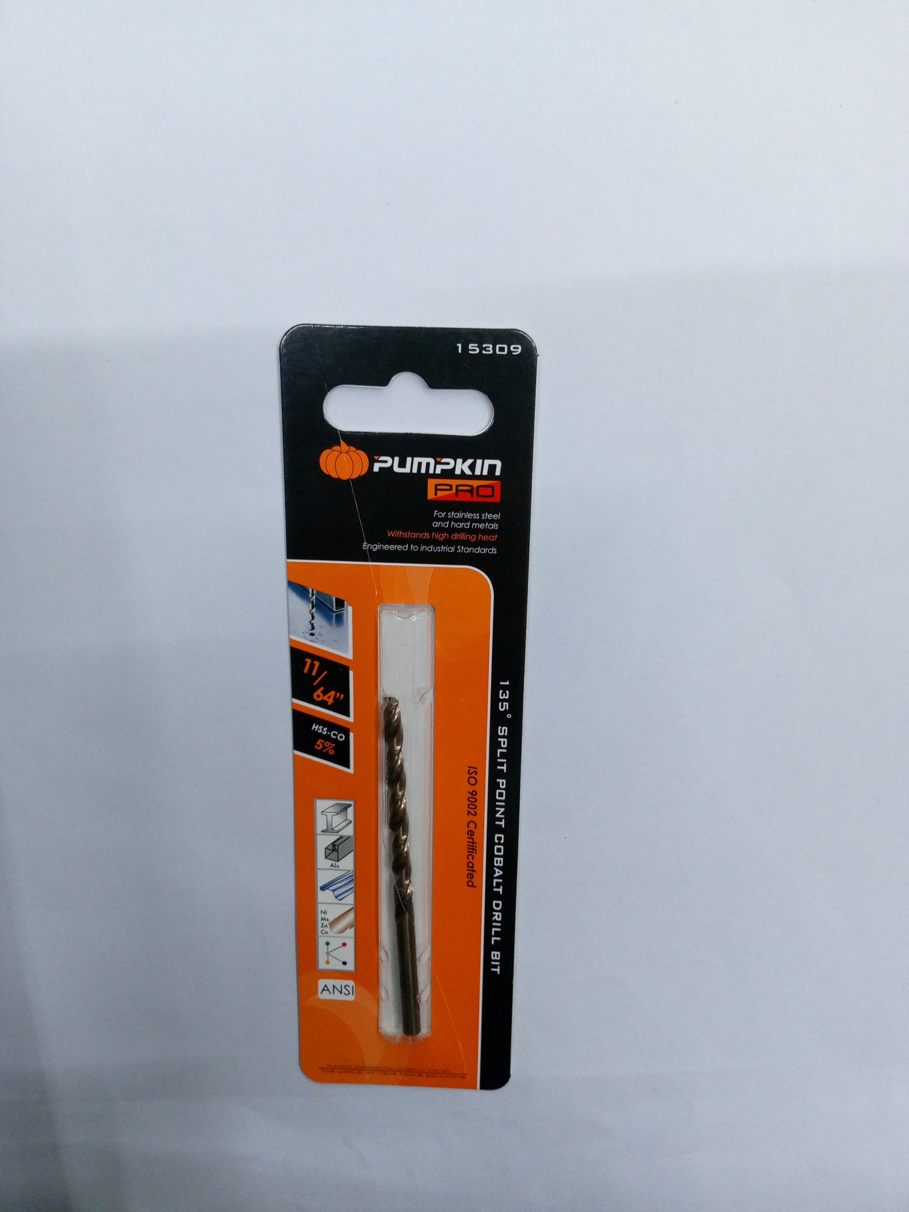 PUMPKIN ดอกสว่านโคบอลต์ ก้านกลม เจาะเหล็ก PRO 11/64นิ้ว แบรนด์ PUMPKIN - ฮาร์ดแวร์ ราคา 40 บาท