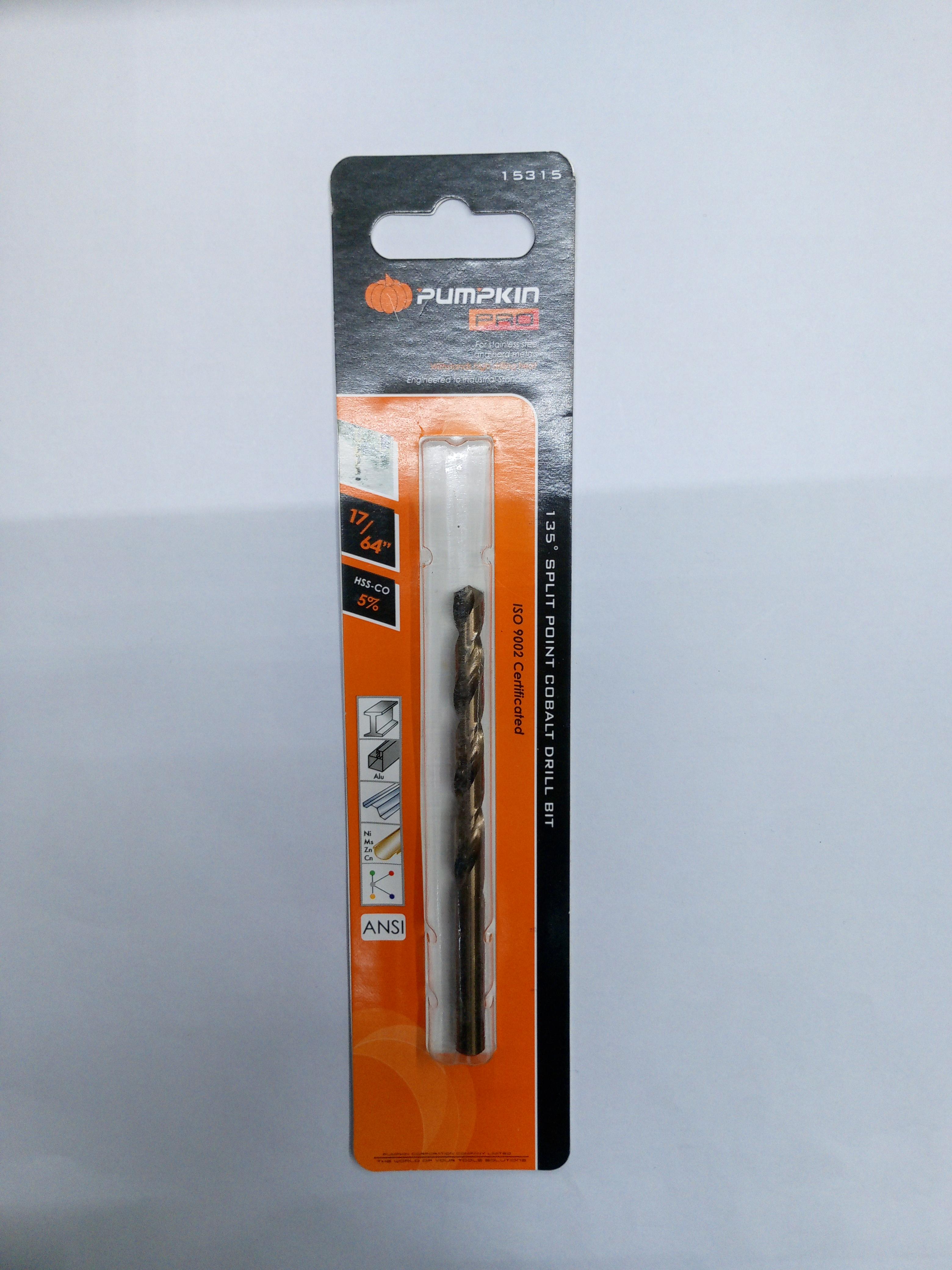 PUMPKIN ดอกสว่านโคบอลต์ ก้านกลม เจาะเหล็ก PRO 17/64นิ้ว แบรนด์ PUMPKIN - ฮาร์ดแวร์ ราคา 90 บาท