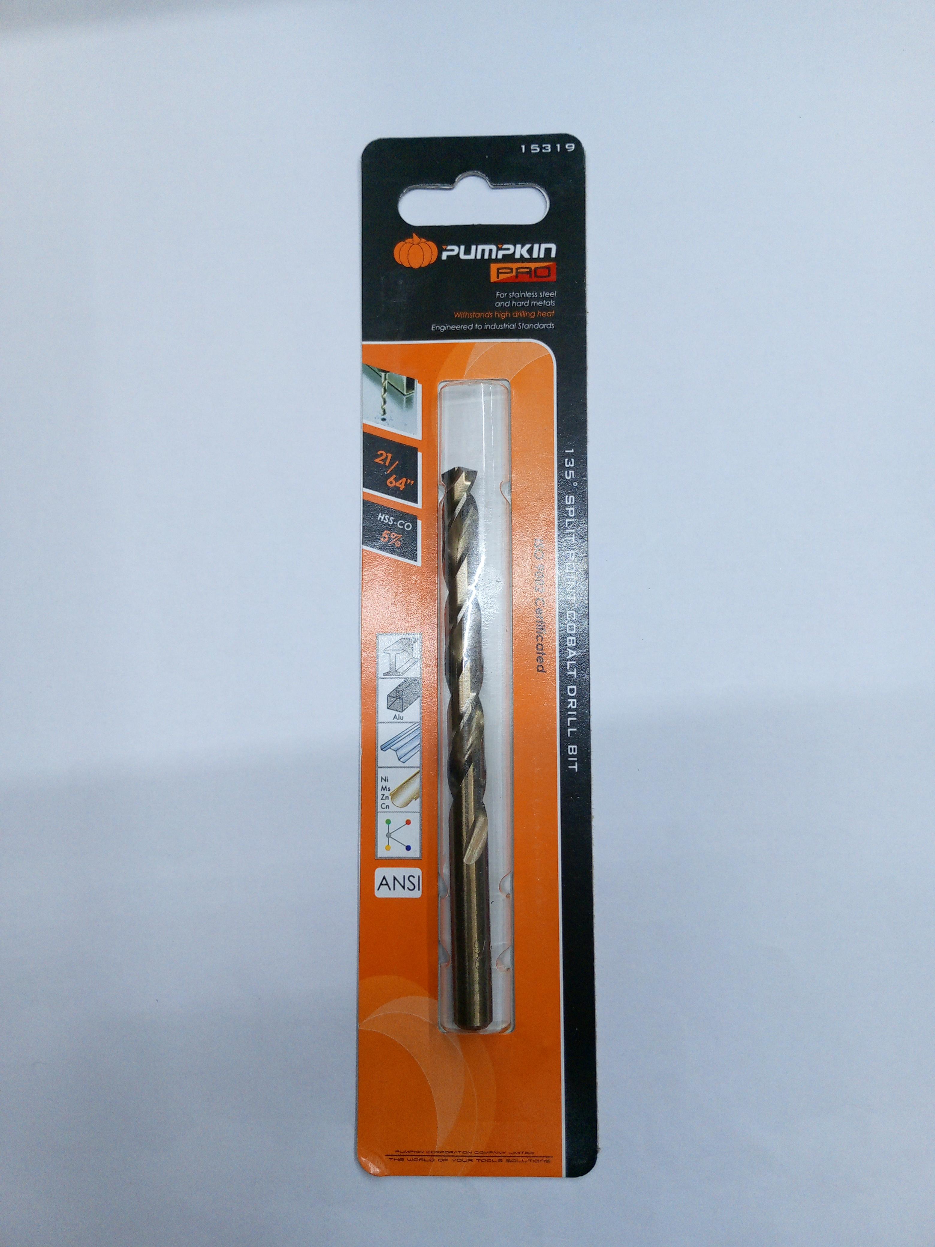 PUMPKIN ดอกสว่านโคบอลต์ ก้านกลม เจาะเหล็ก PRO 21/64นิ้ว แบรนด์ PUMPKIN - ฮาร์ดแวร์ ราคา 140 บาท