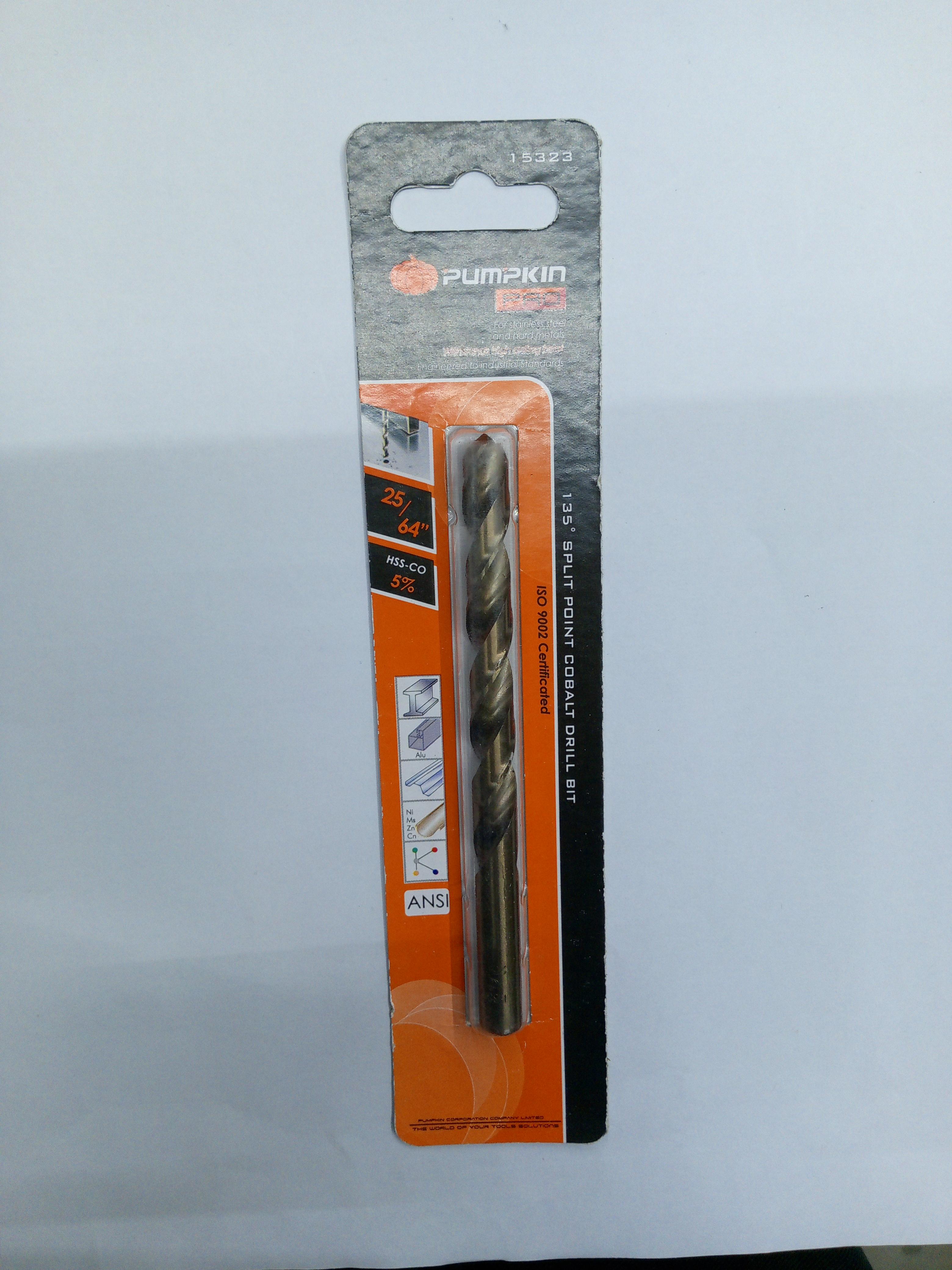 PUMPKIN ดอกสว่านโคบอลต์ ก้านกลม เจาะเหล็ก PRO 25/64นิ้ว แบรนด์ PUMPKIN - ฮาร์ดแวร์ ราคา 199 บาท