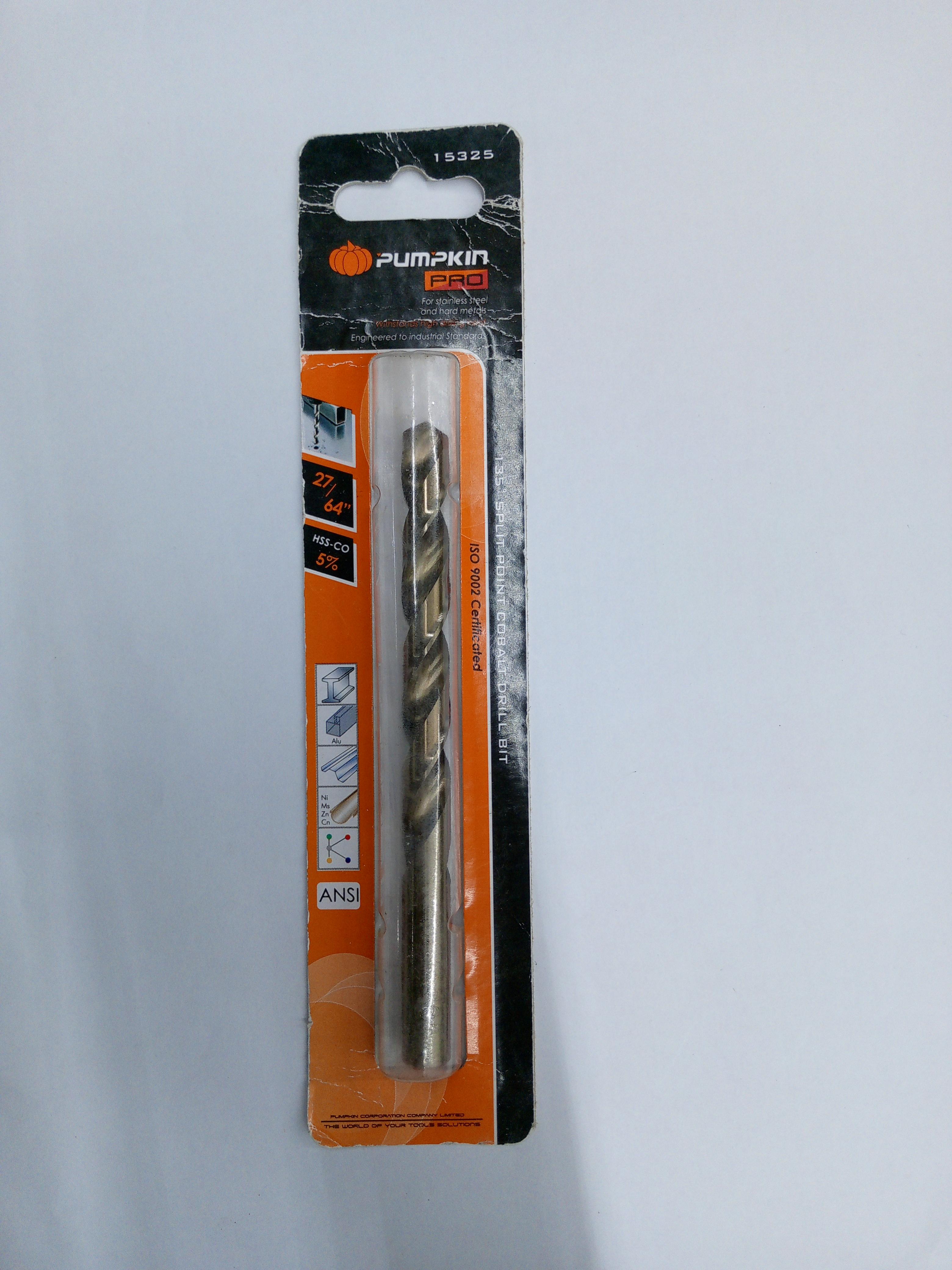 PUMPKIN ดอกสว่านโคบอลต์ ก้านกลม เจาะเหล็ก PRO 27/64นิ้ว แบรนด์ PUMPKIN - ฮาร์ดแวร์ ราคา 249 บาท