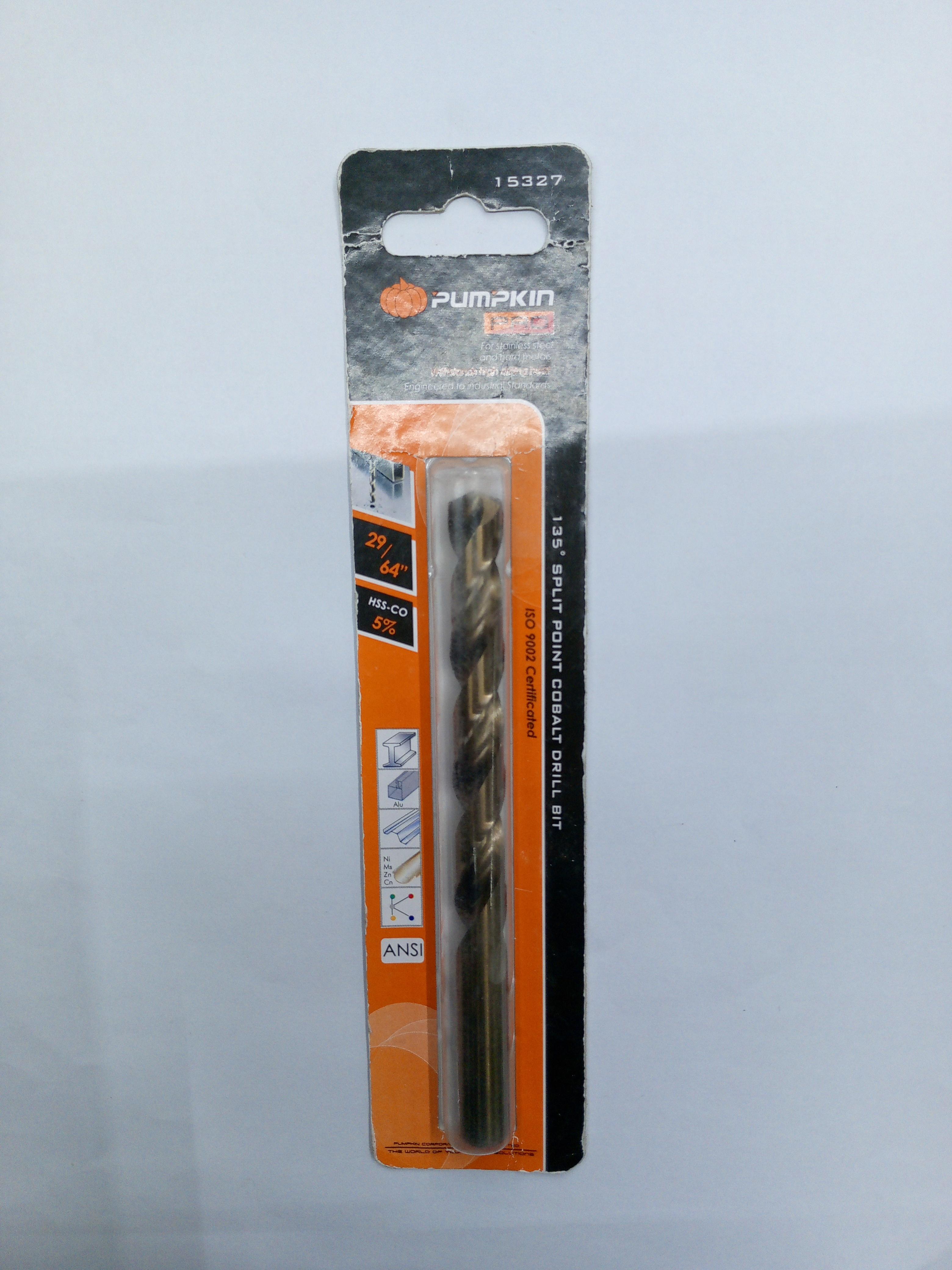 PUMPKIN ดอกสว่านโคบอลต์ ก้านกลม เจาะเหล็ก PRO 29/64นิ้ว แบรนด์ PUMPKIN - ฮาร์ดแวร์ ราคา 285 บาท