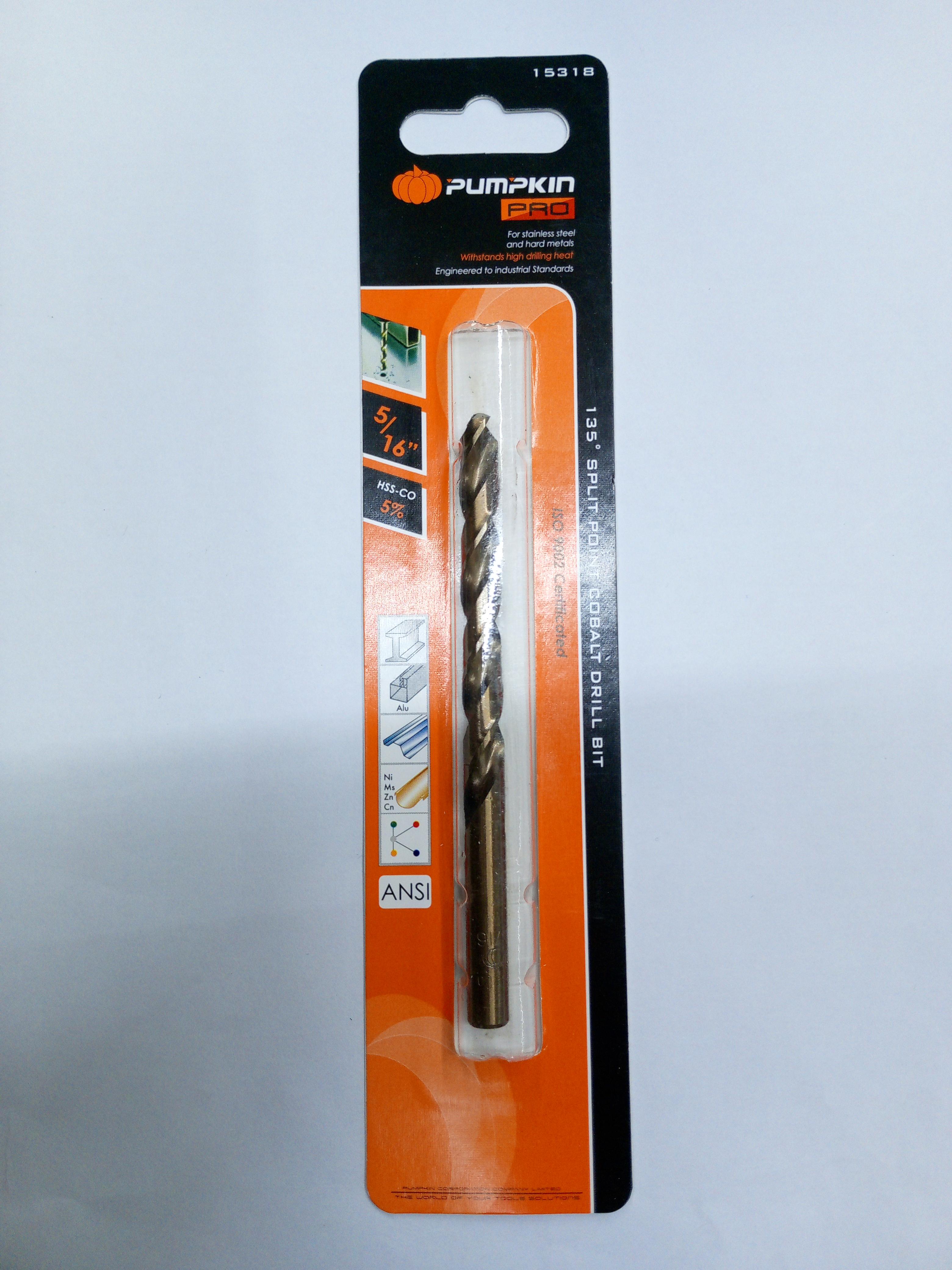 PUMPKIN ดอกสว่านโคบอลต์ ก้านกลม เจาะเหล็ก PRO 5/16นิ้ว แบรนด์ PUMPKIN - ฮาร์ดแวร์ ราคา 125 บาท
