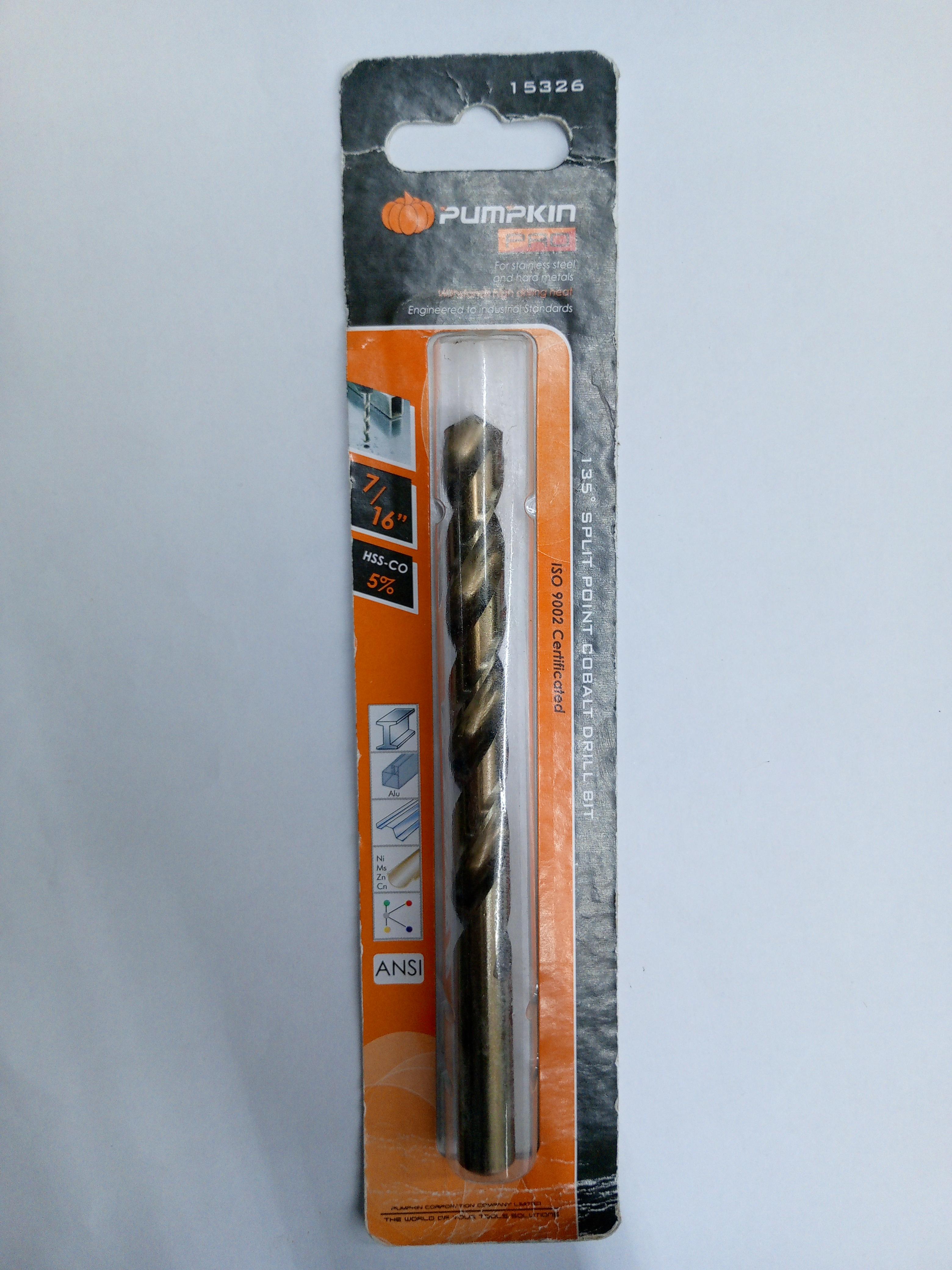 PUMPKIN ดอกสว่านโคบอลต์ ก้านกลม เจาะเหล็ก PRO 7/16นิ้ว แบรนด์ PUMPKIN - ฮาร์ดแวร์ ราคา 255 บาท