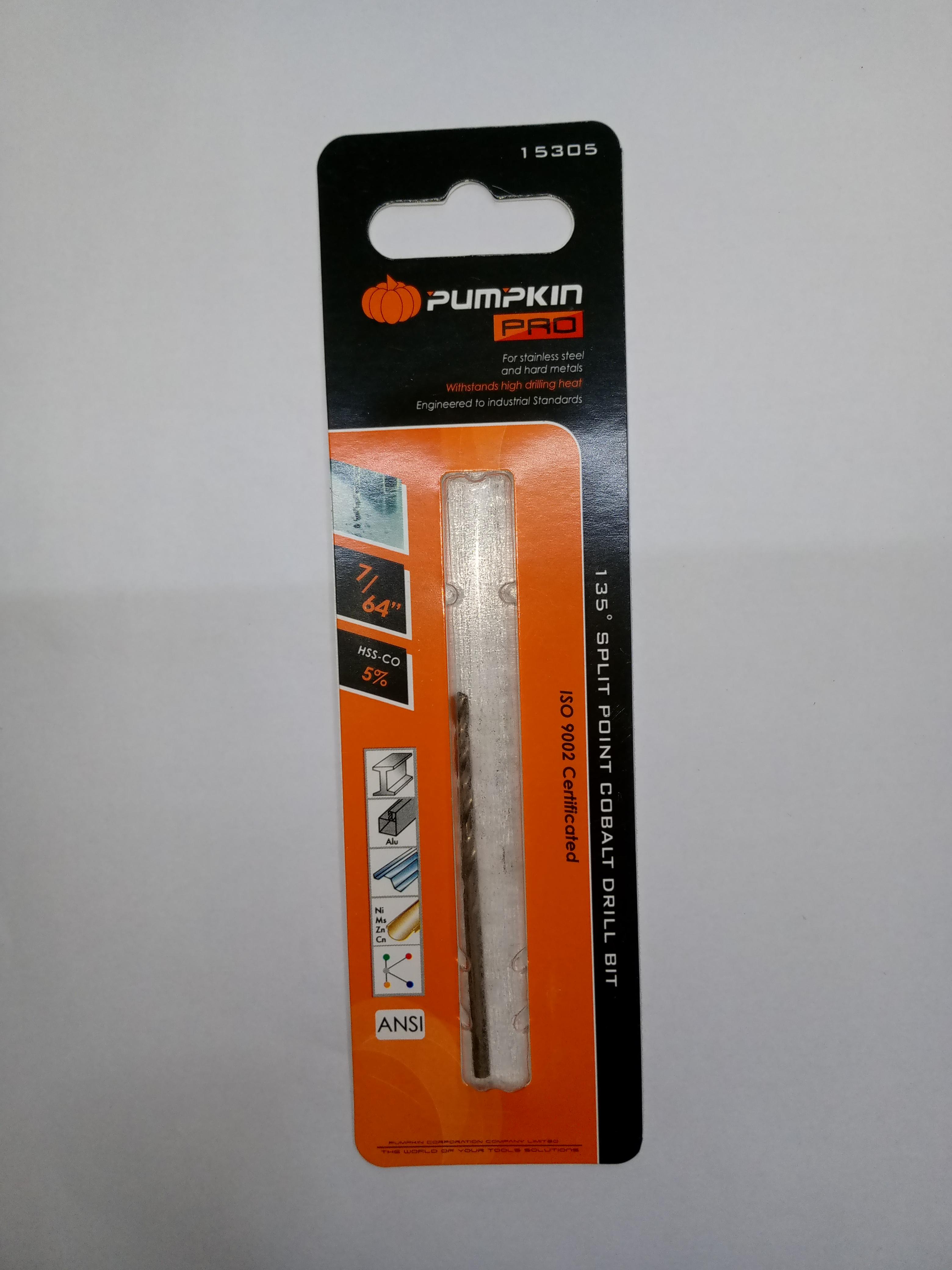 PUMPKIN ดอกสว่านโคบอลต์ ก้านกลม เจาะเหล็ก PRO 7/64นิ้ว แบรนด์ PUMPKIN - ฮาร์ดแวร์ ราคา 28 บาท
