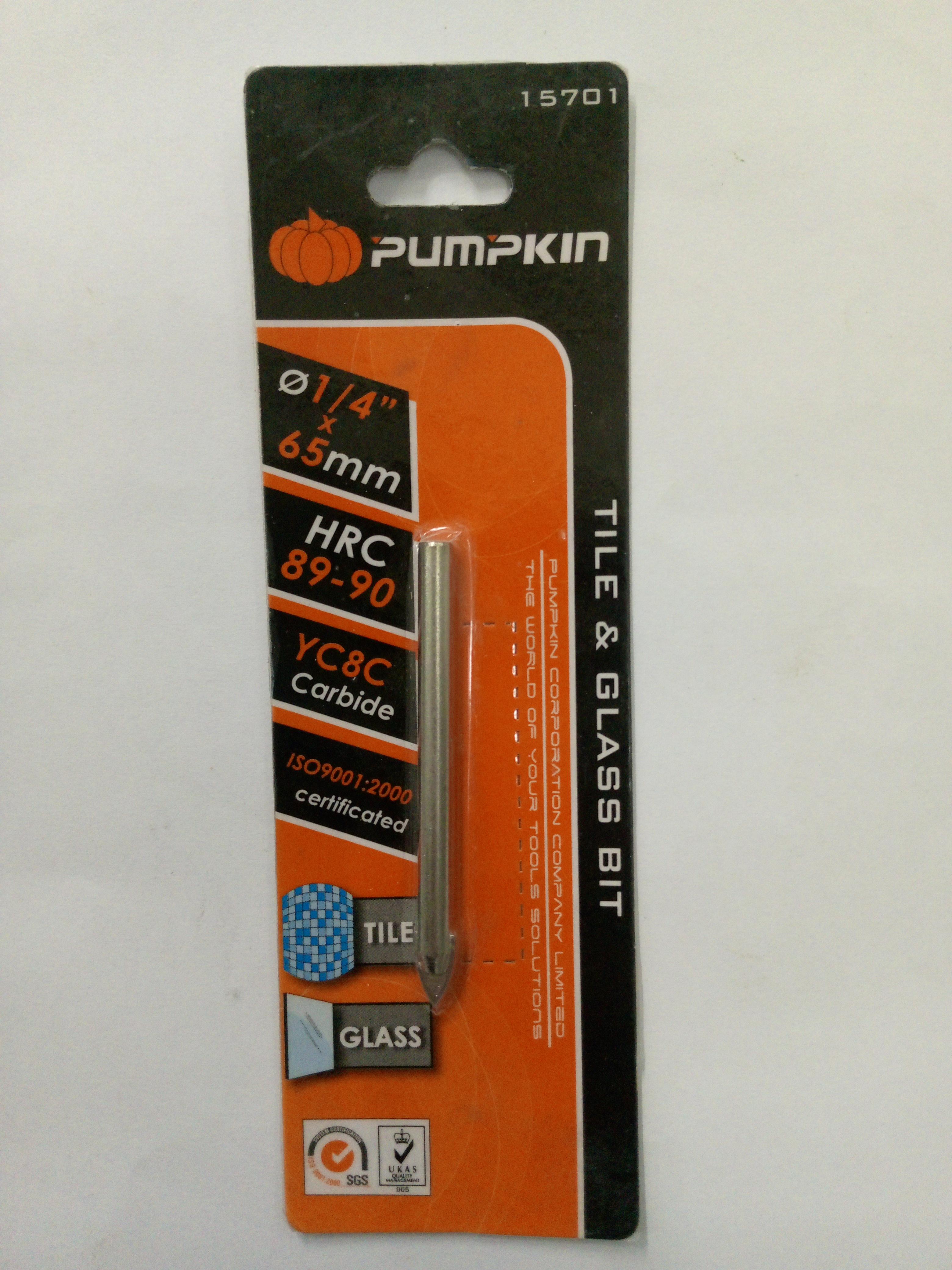 PUMPKIN ดอกสว่านเจาะกระจก ขนาด 1/4นิ้ว x 65 แบรนด์ PUMPKIN - ฮาร์ดแวร์ ราคา 75 บาท