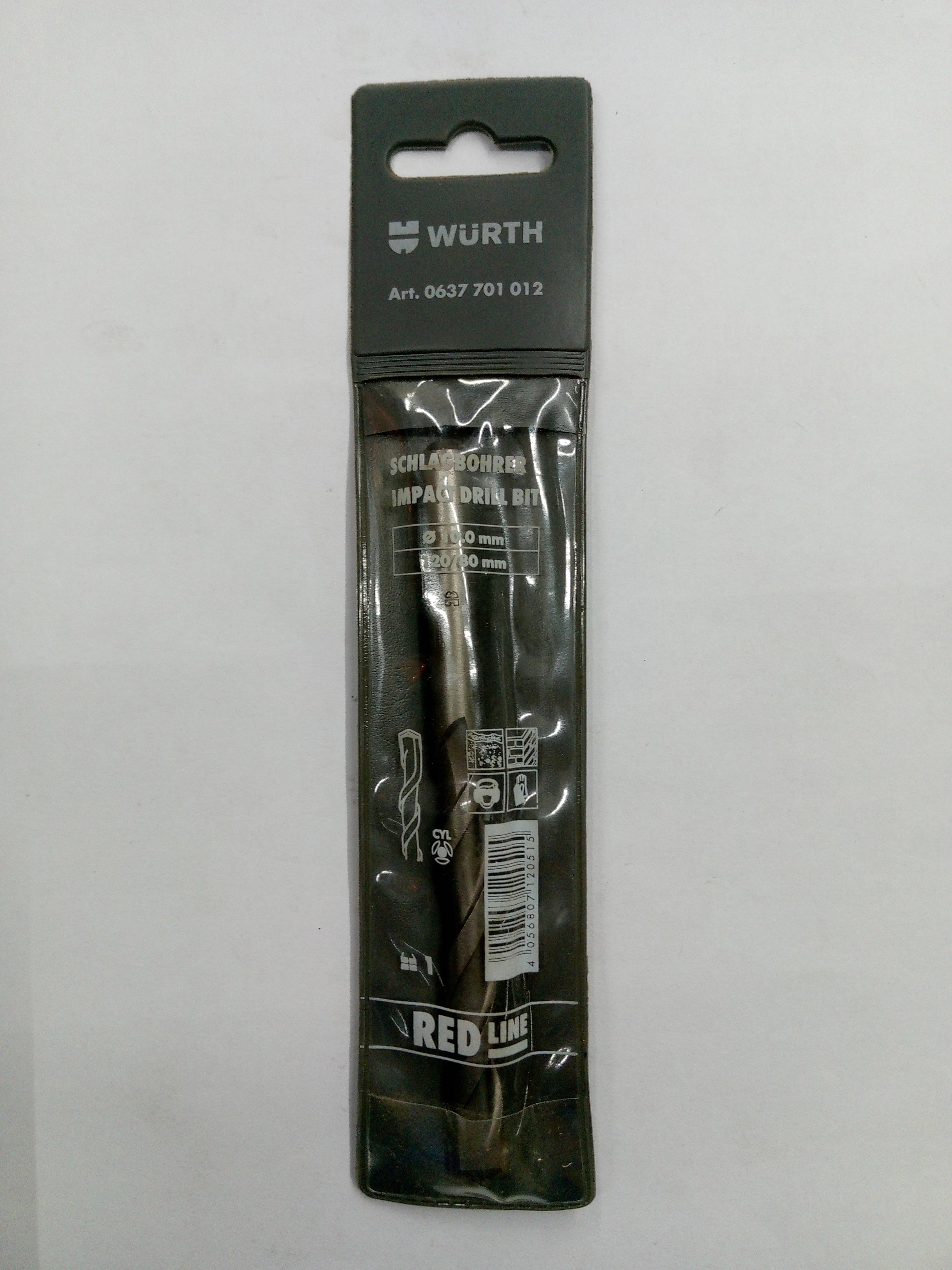 ** WURTH ดอกสว่านกระแทก ก้านกลม DRL-IMP-CYL-D10-L120-WL80MM RED LINE 10*120มม. แบรนด์ WURTH - ฮาร์ดแวร์ ราคา 70 บาท