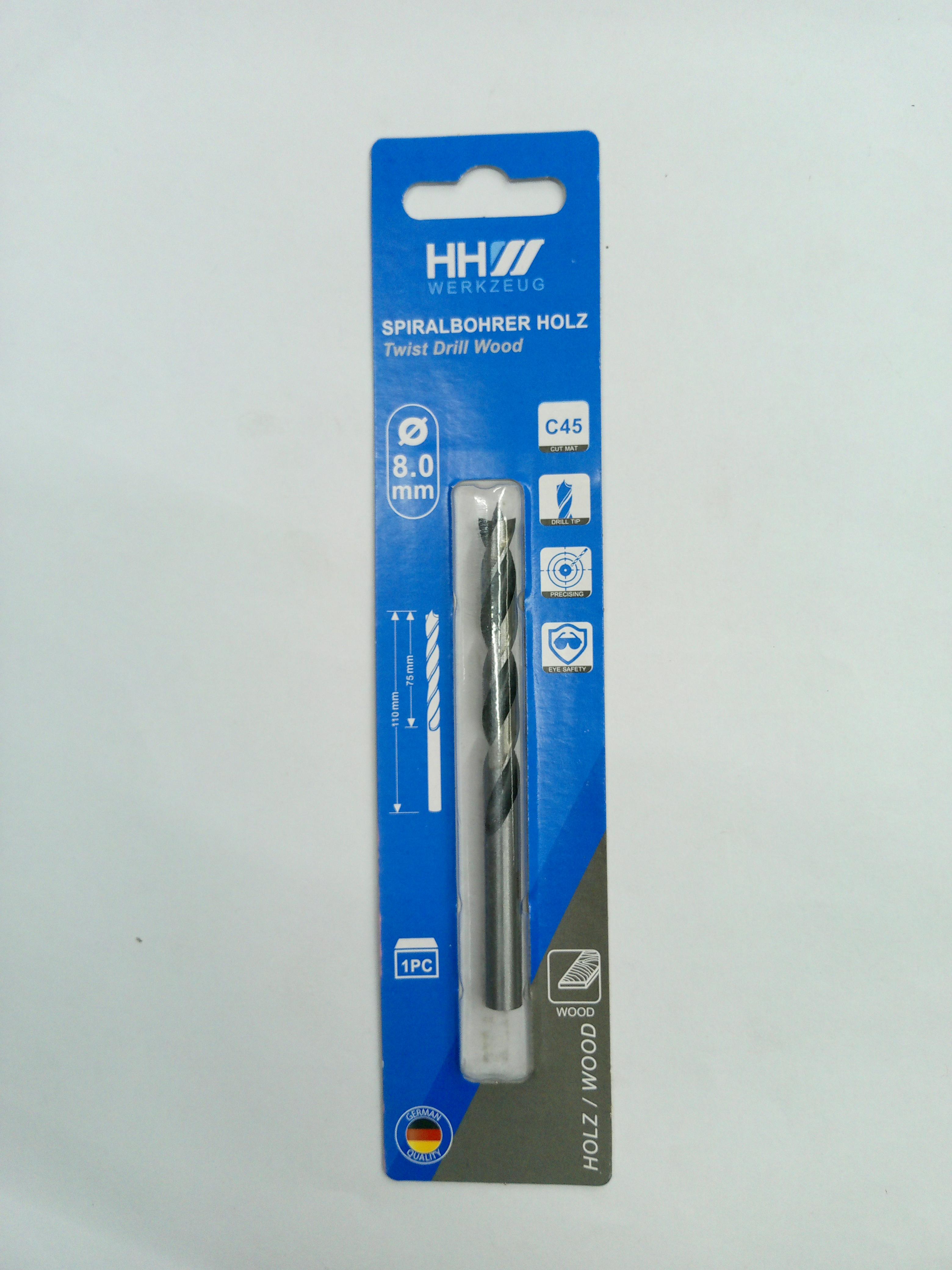 HHW ดอกสว่านเจาะไม้ 8มม. แบรนด์ HHW - ฮาร์ดแวร์ ราคา 28 บาท