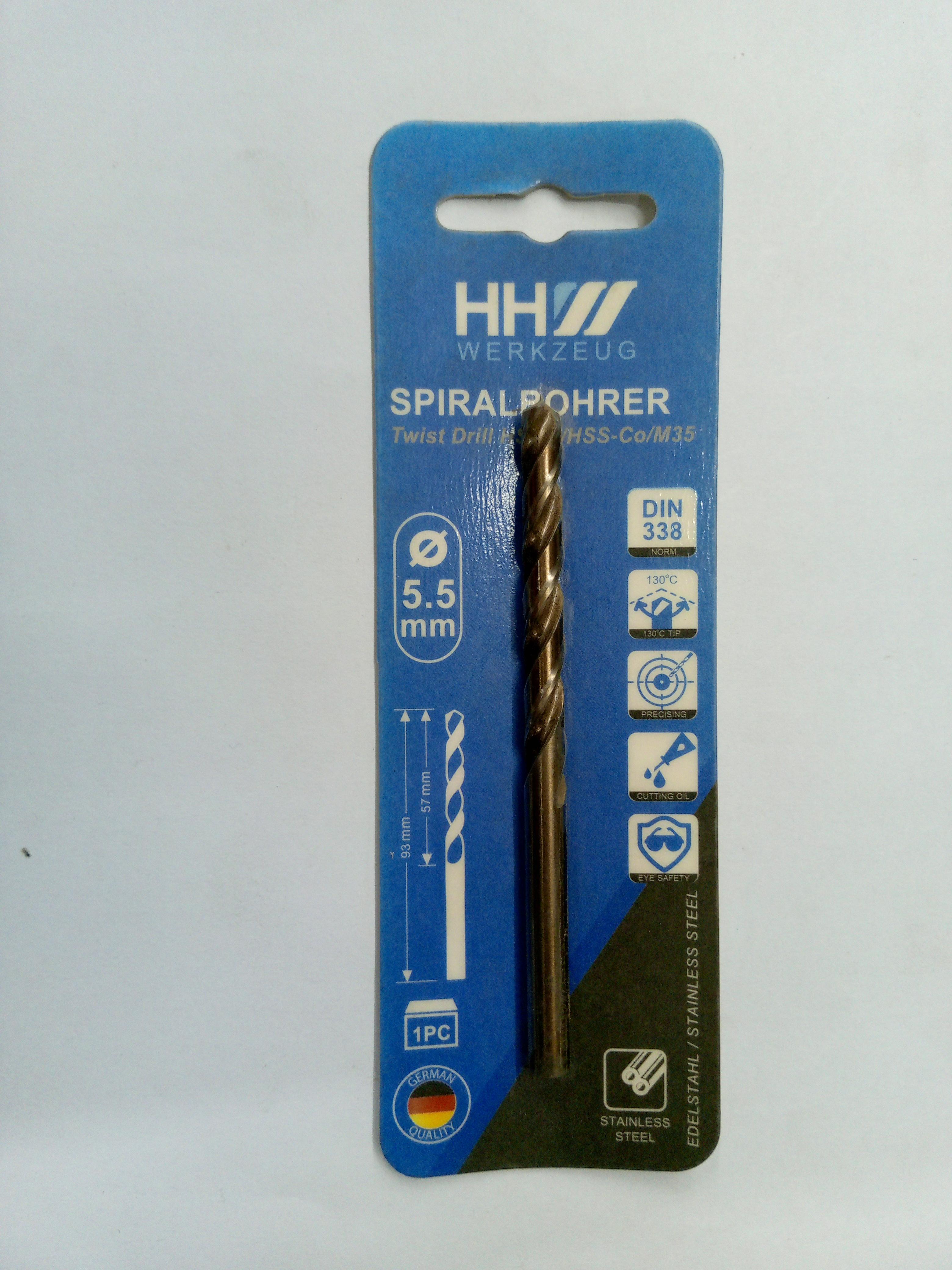 HHW ดอกสว่านเจาะสแตนเลส 5.5มม แบรนด์ HHW - ฮาร์ดแวร์ ราคา 75 บาท