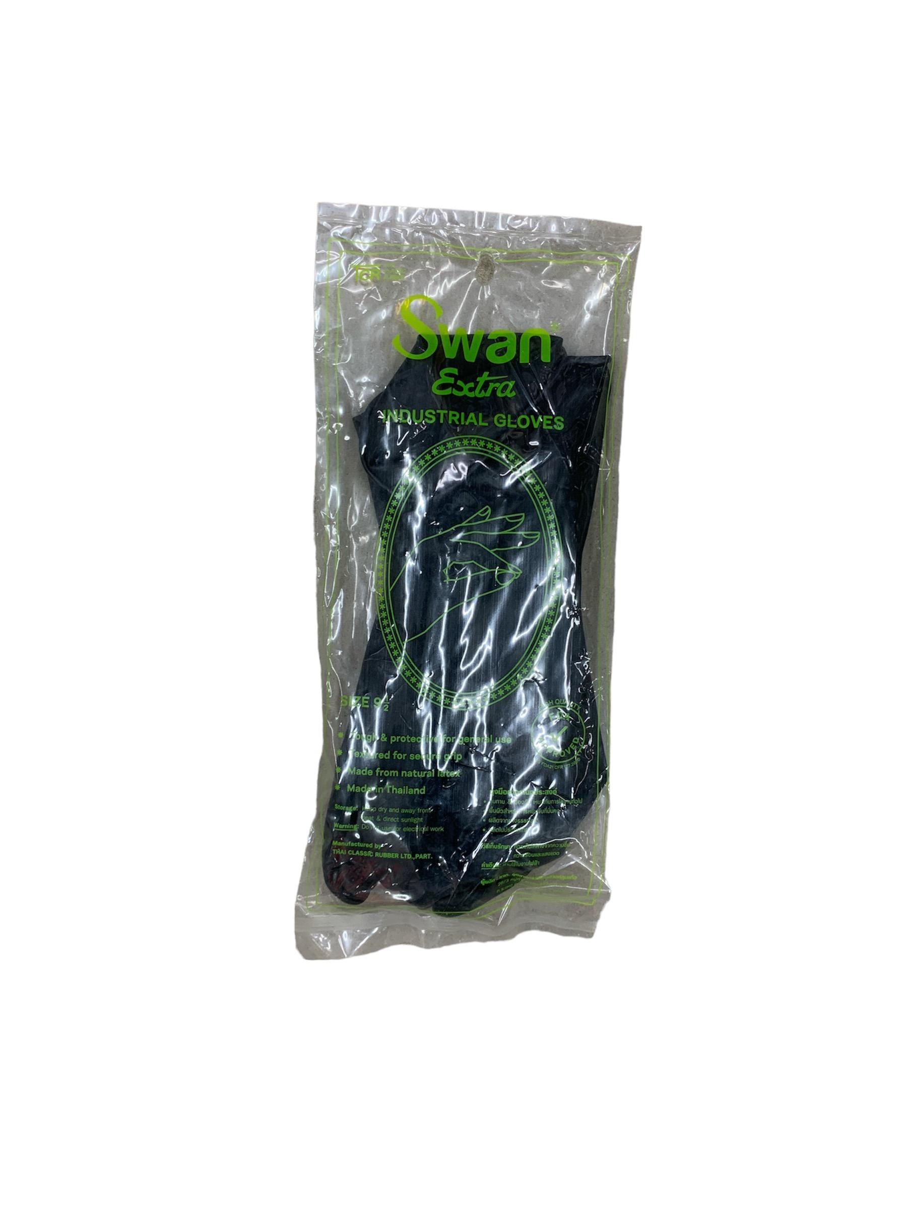 SWAN ถุงมือยางหนา สีดำ แบรนด์ บางกอกโลหะกิจ - ฮาร์ดแวร์ ราคา 60 บาท