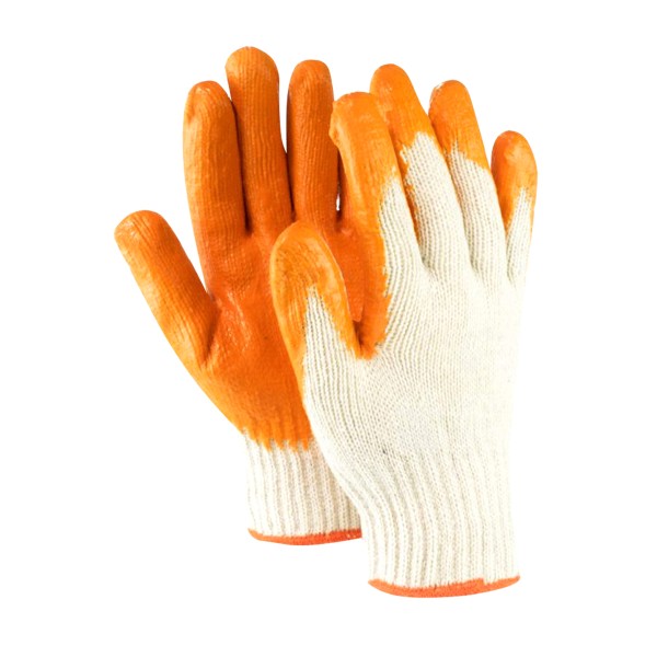 ถุงมือผ้าเคลือบยางพารา สีส้ม - ภาพที่ 4