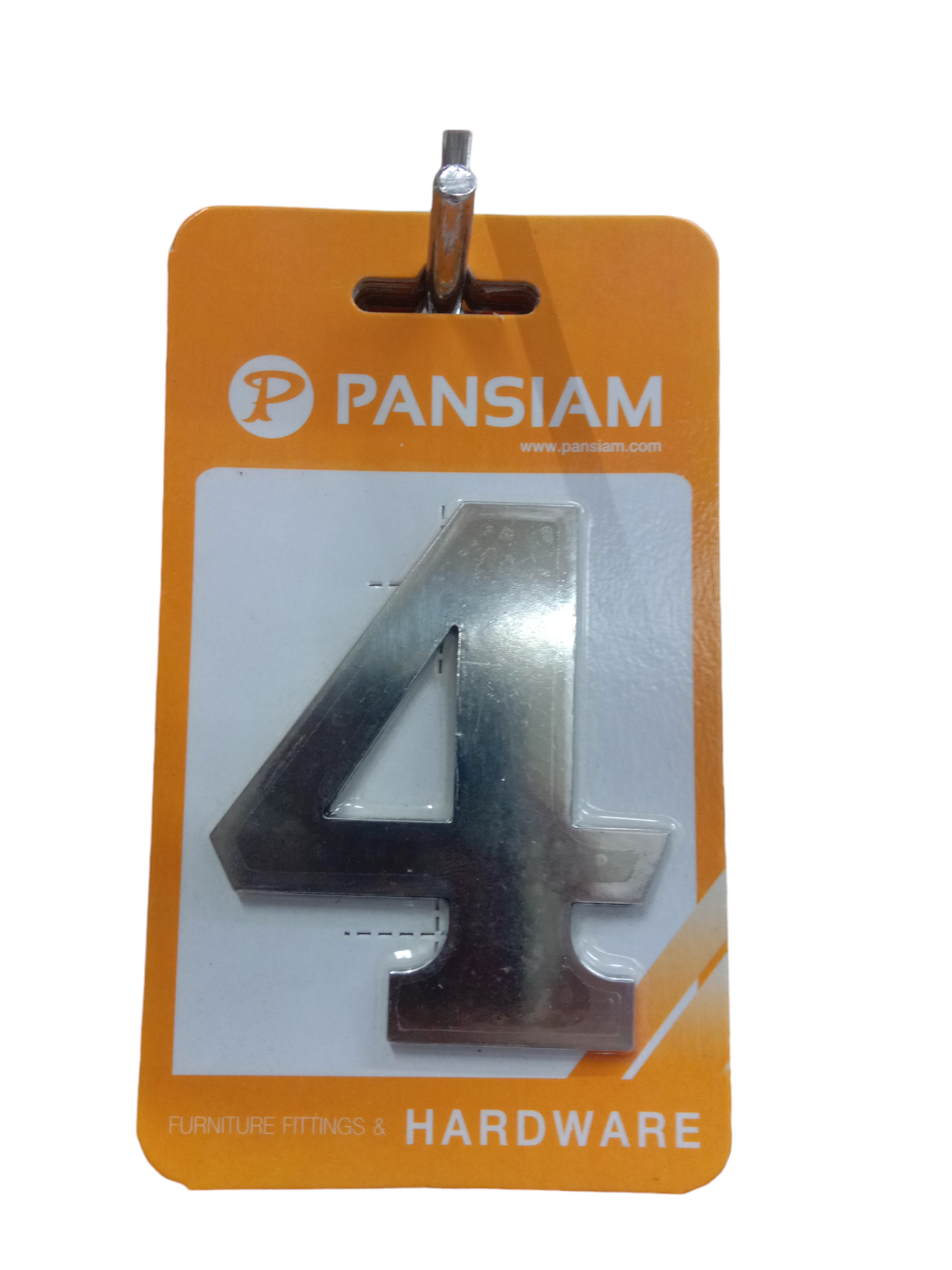 ตัวติดเลขที่บ้านสแตนเลส AN-480 เลข4 ตัวใหญ่ ขัดเงา