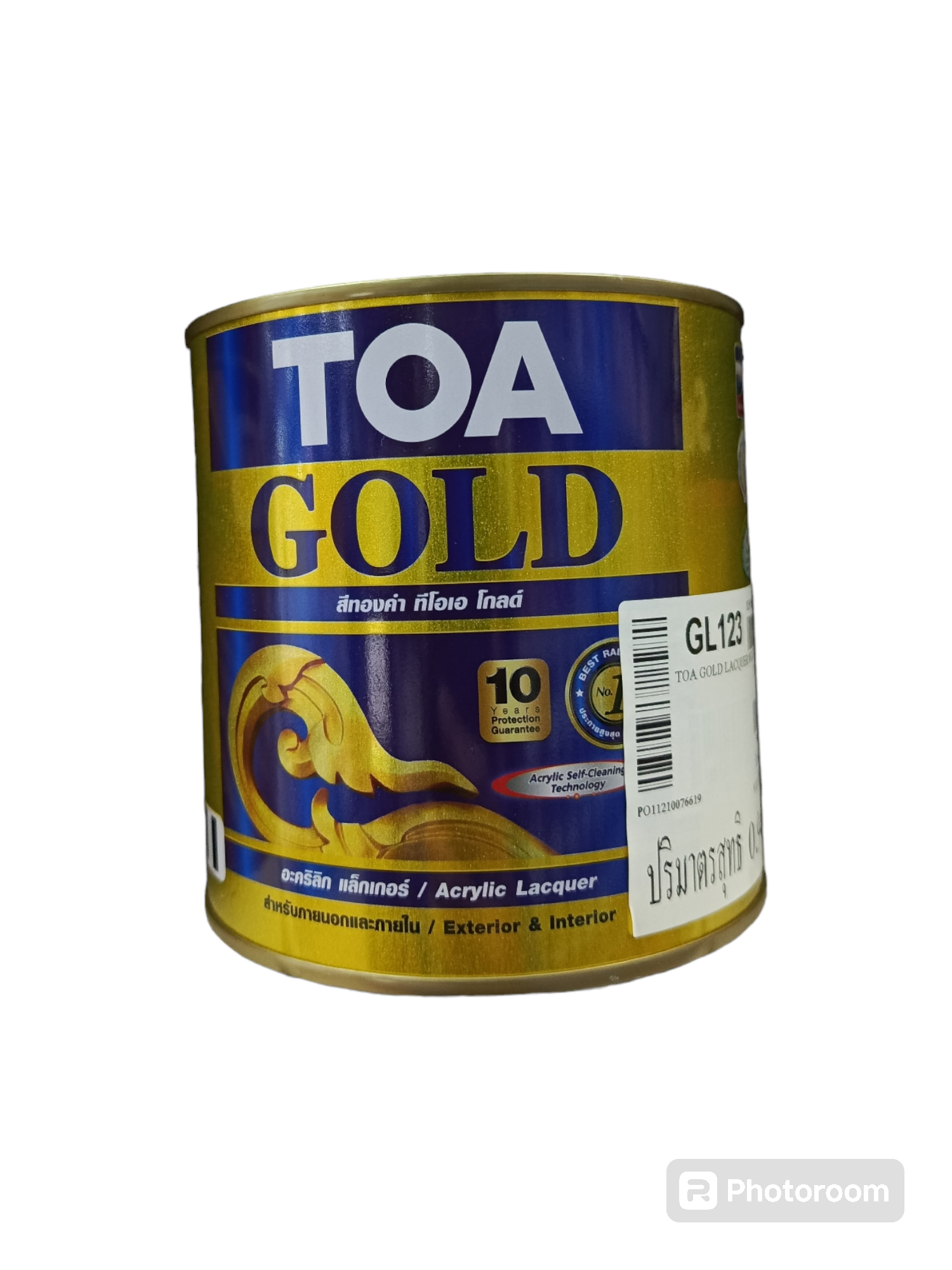 TOA โกลด์ อะคริลิก แลคเกอร์ #GL123 1/4กล. แบรนด์ TOA Paint - ฮาร์ดแวร์ ราคา 650 บาท
