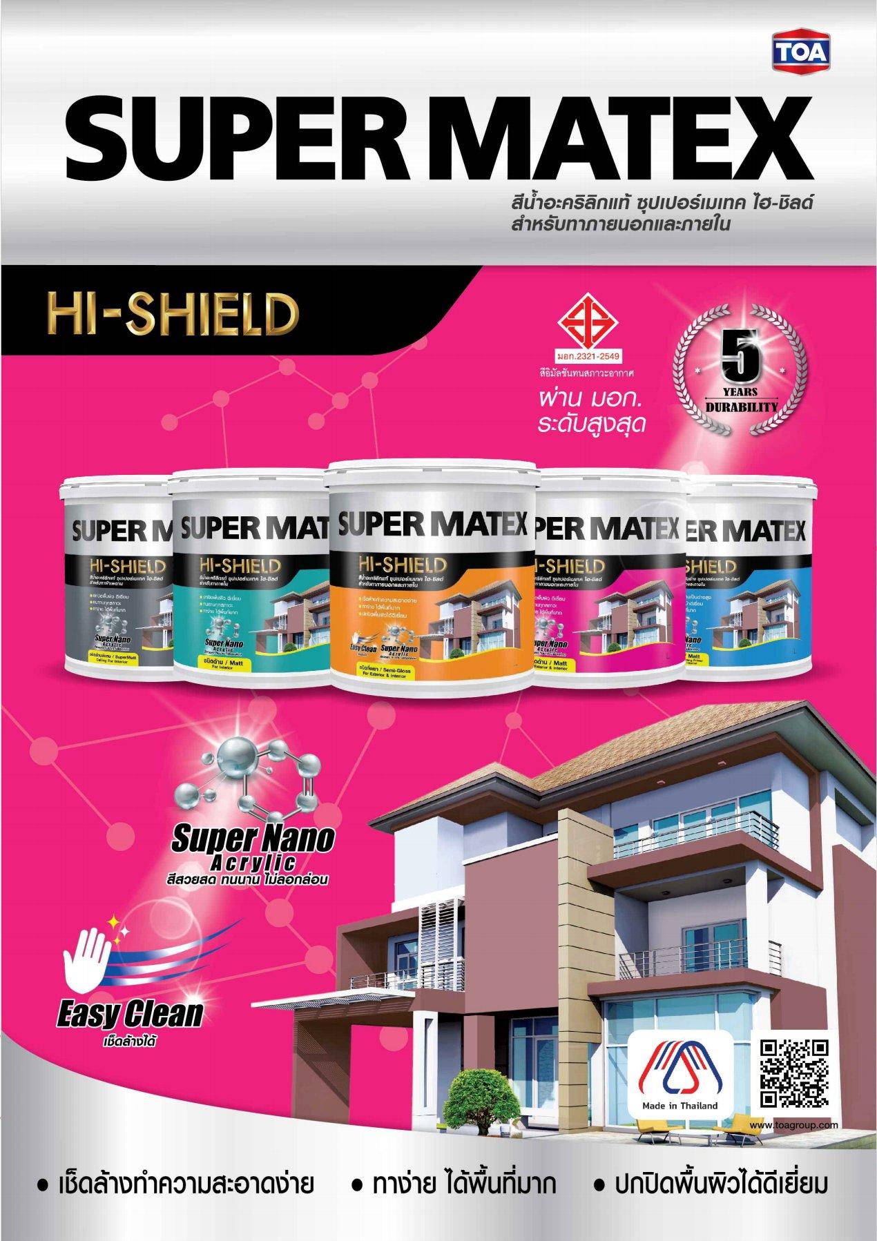 TOA น้ำยารองพื้นปูนทับสีเก่า #SP1100 SUPER MATEX (1กล) - ภาพที่ 2