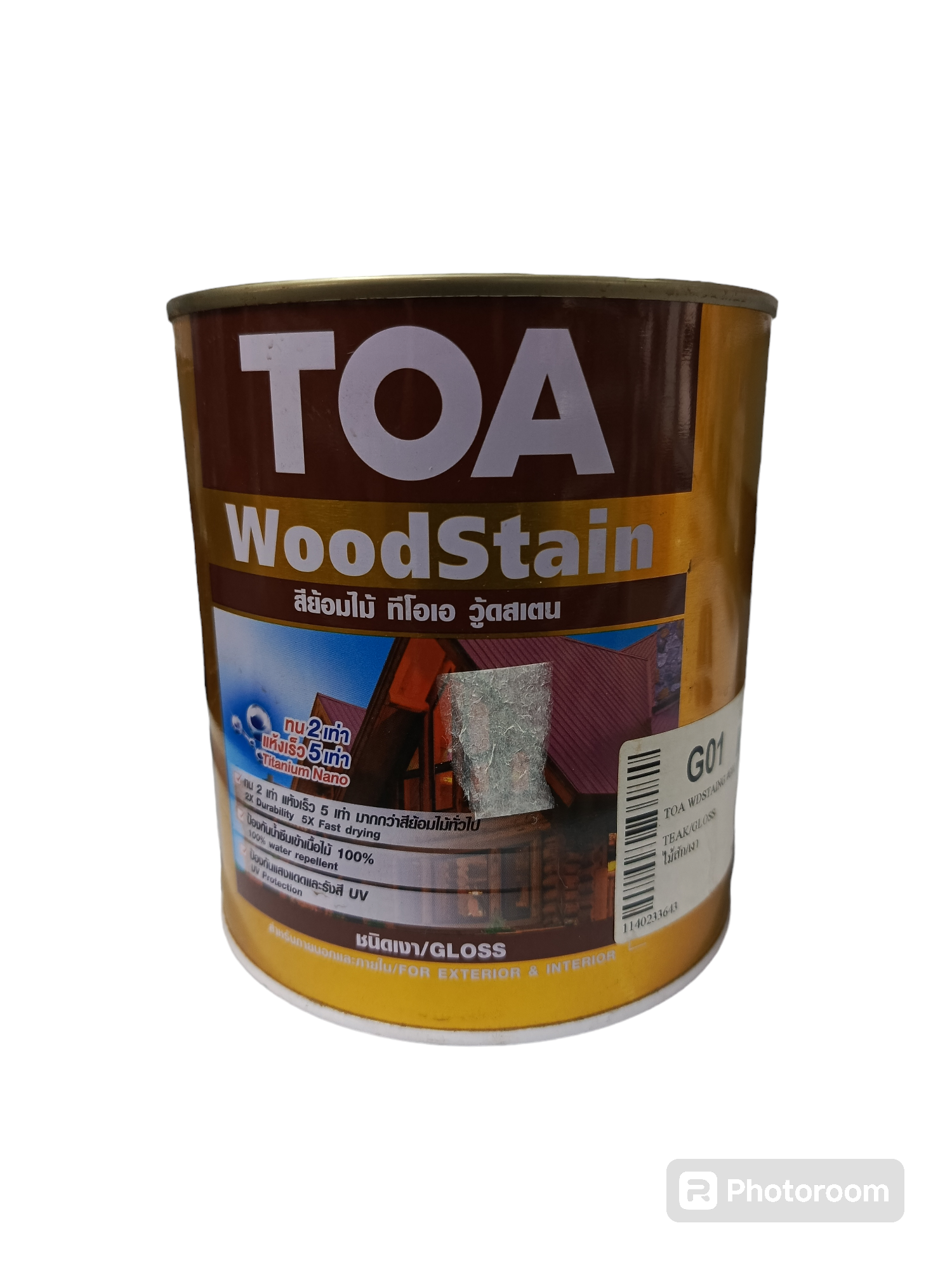 TOA สีย้อมไม้ ชนิดเงา #G-01 (ไม้สัก) (1/4กล) แบรนด์ TOA Paint - ฮาร์ดแวร์ ราคา 290 บาท