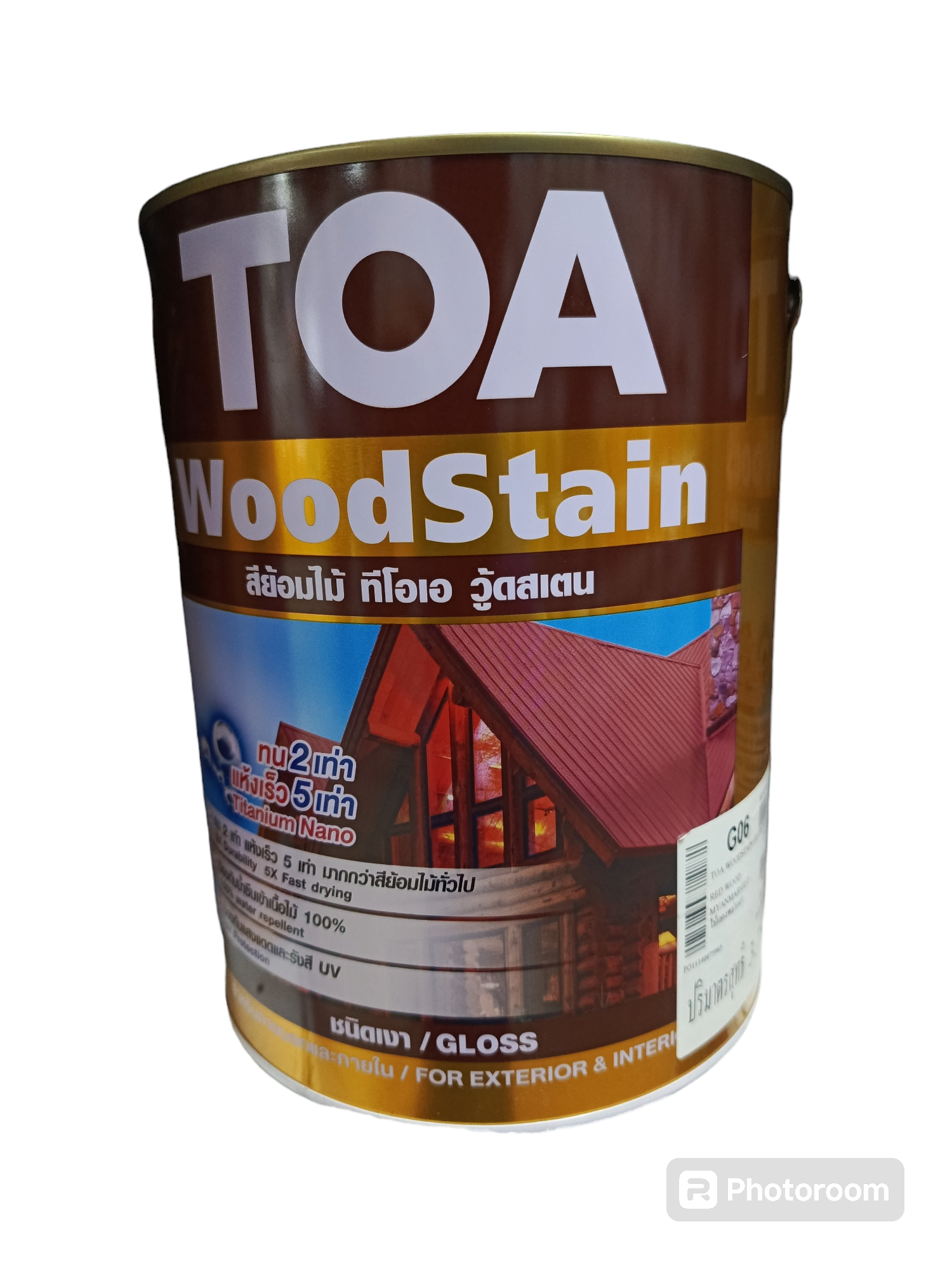 TOA สีย้อมไม้ ชนิดเงา #G-06 (ไม้พม่าแดง) (3.785ลิตร) แบรนด์ TOA Paint - ฮาร์ดแวร์ ราคา 950 บาท