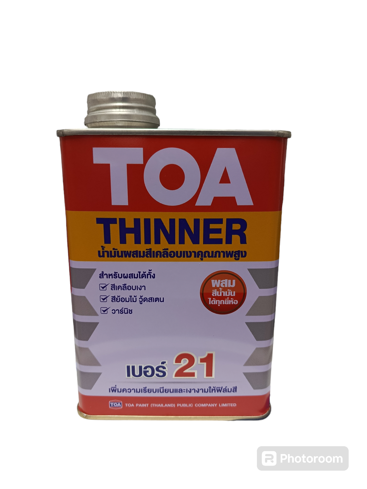 TOA ทินเนอร์ผสมวานิช ย้อมไม้ #21 (1/4กล) แบรนด์ TOA Paint - ฮาร์ดแวร์ ราคา 119 บาท
