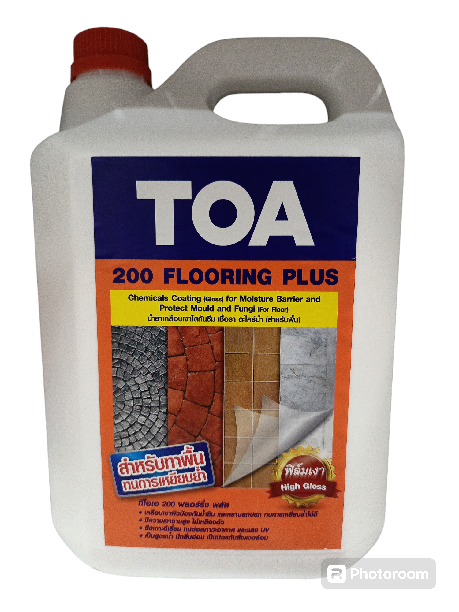 TOA 200 ฟลอริ่งพลัส เคลือบเงาใส สูตรน้ำ 5ลิตร แบรนด์ TOA Paint - ฮาร์ดแวร์ ราคา 819 บาท