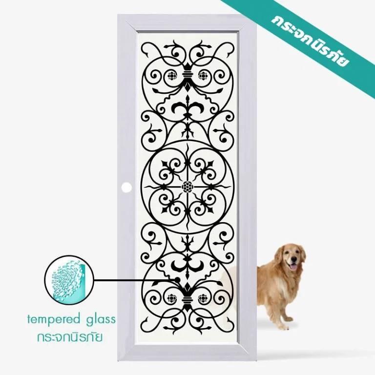 ECO-DOOR ประตู UPVC Wrought-iron 80*200 ขาว
