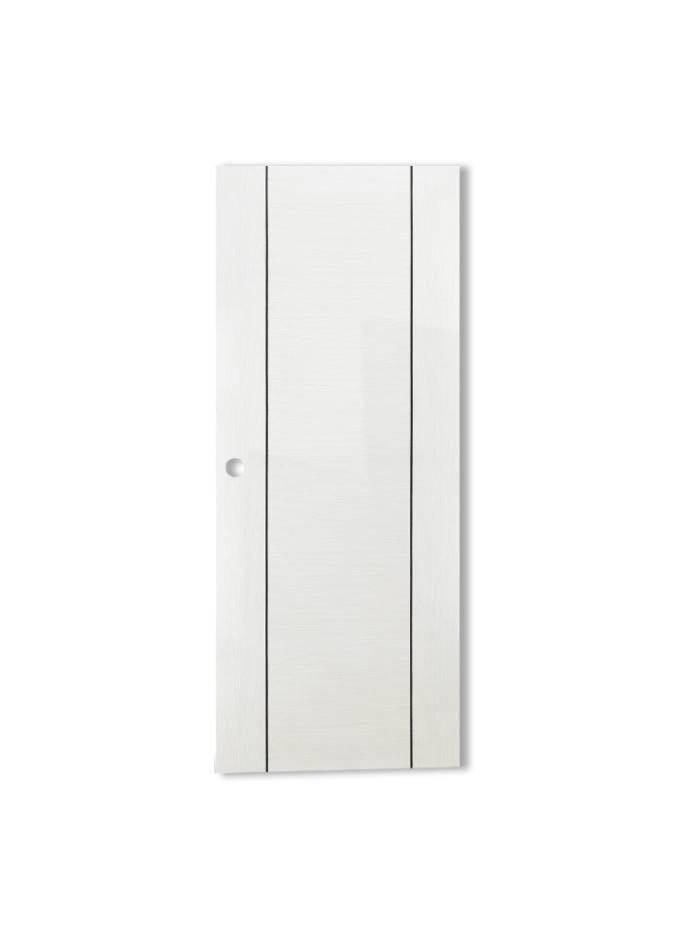 ประตูยูพีวีซี ขอบไม้สังเคราะห์ W02 80*200 ลายไม้ขาว KING