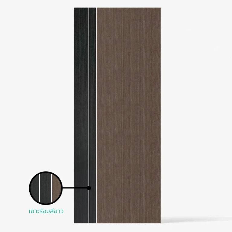 ECO-DOOR ประตู UPVC รุ่นPX1 ภายใน ขนาด 80*200 ซม. ผิวลายไม้ร่องเส้นสีขาว